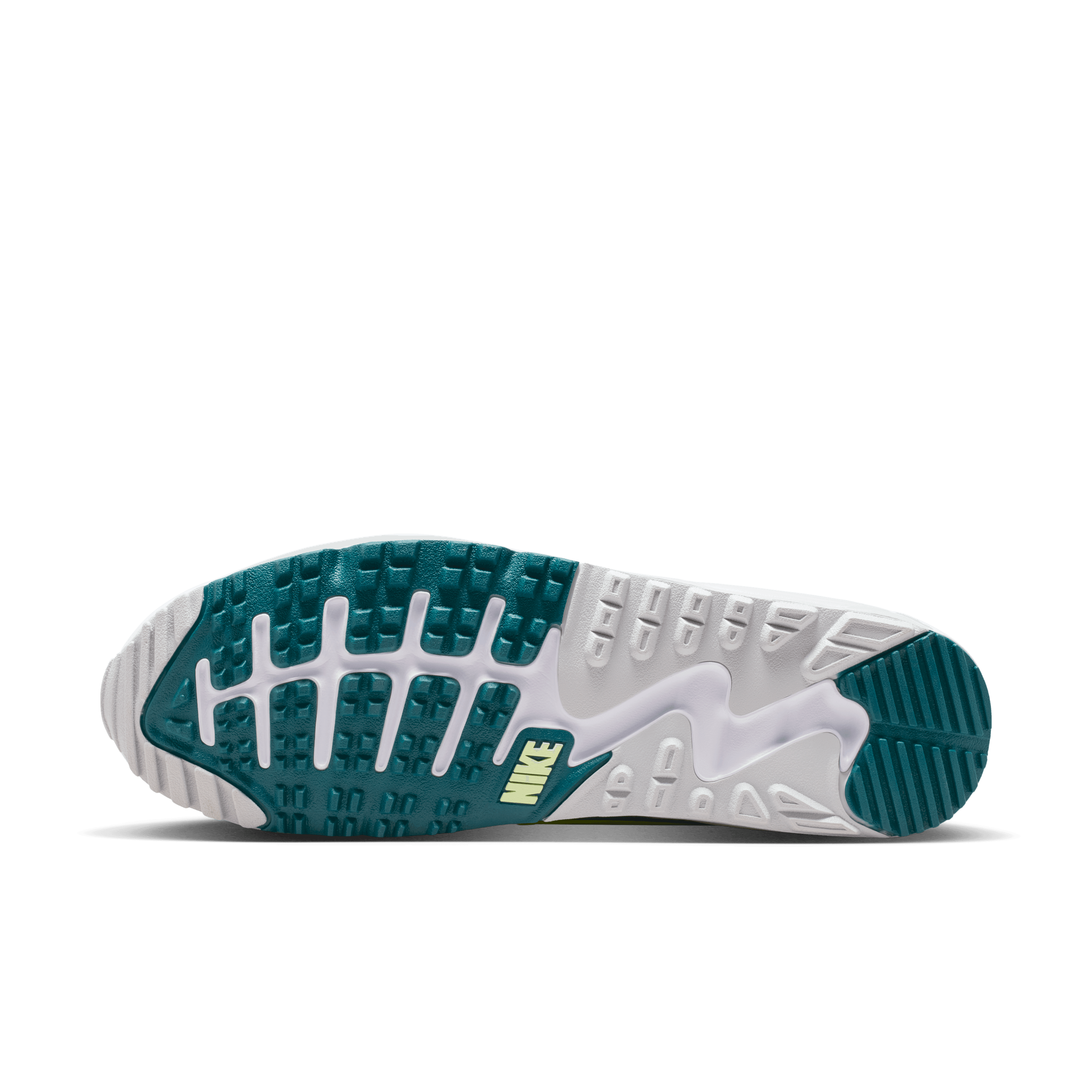 Nike Air Max 90G Spikeless Golf Shoe - White/Volt-Bright Spruce