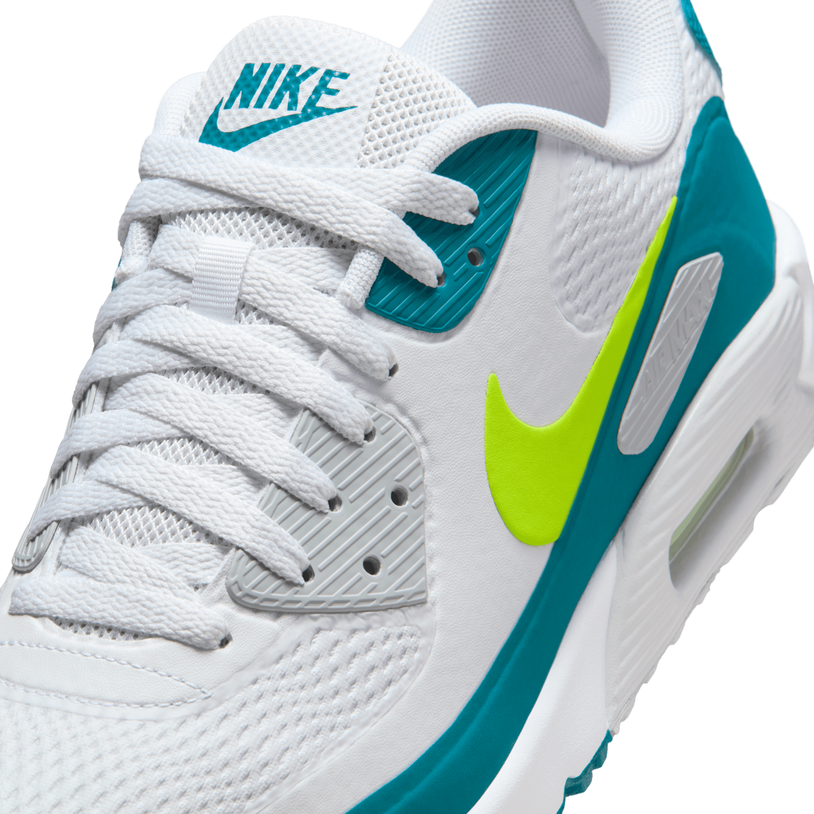 Nike Air Max 90G Spikeless Golf Shoe - White/Volt-Bright Spruce