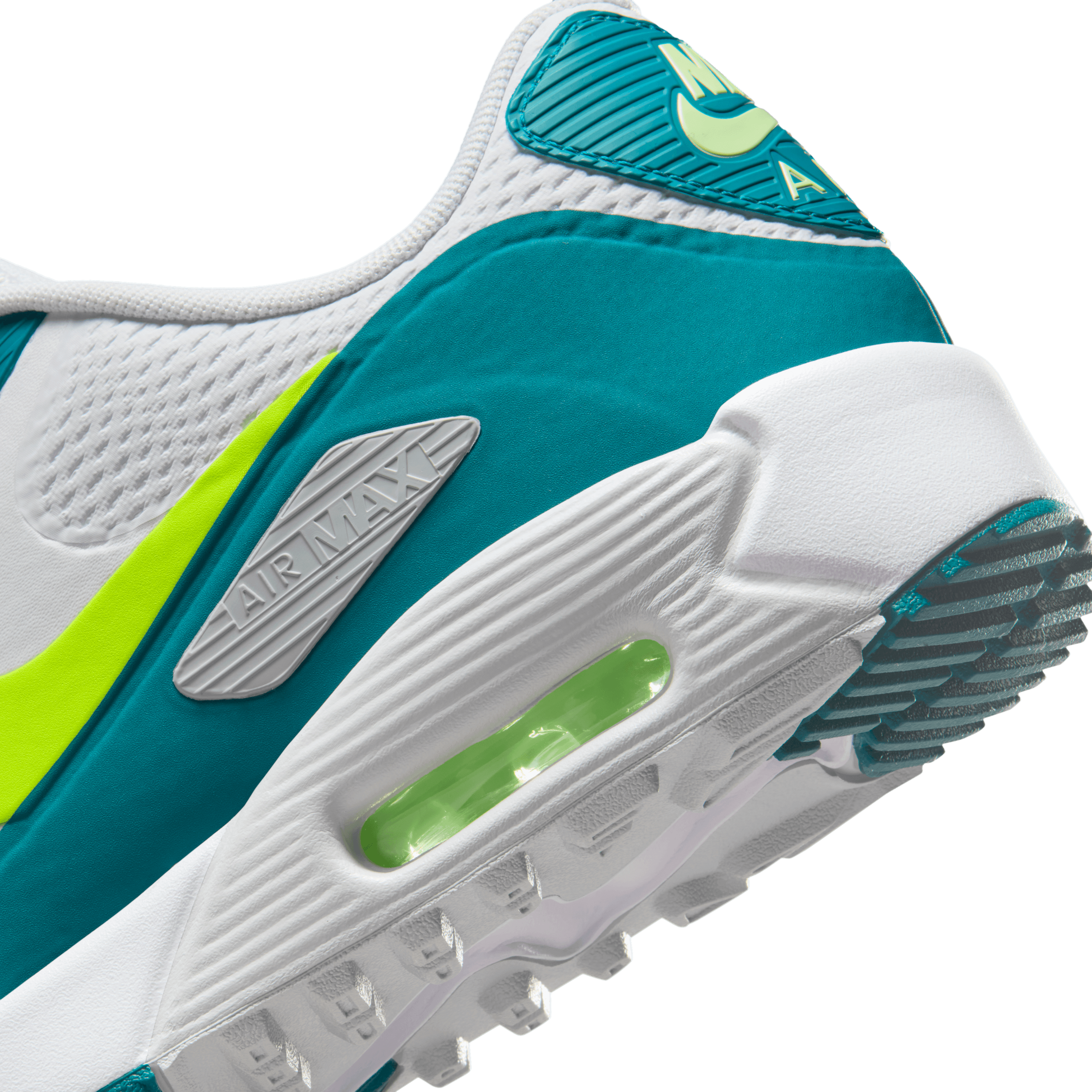 Nike Air Max 90G Spikeless Golf Shoe - White/Volt-Bright Spruce