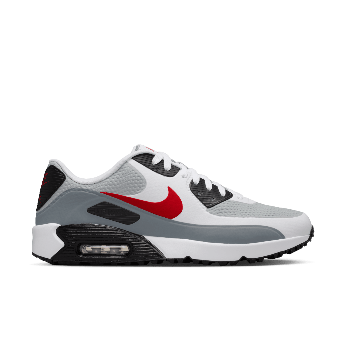 Nike Air Max 90G Spikeless Golf Shoe - White / Fire Red / Light Smoke Grey - Nike Golf