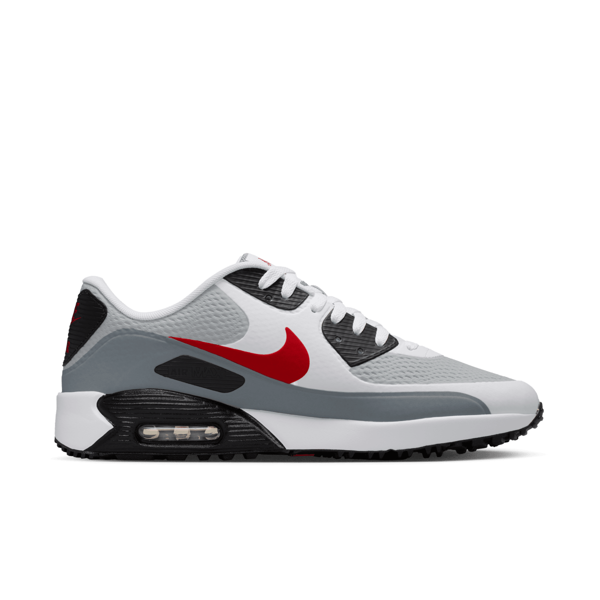 Nike Air Max 90G Spikeless Golf Shoe - White / Fire Red / Light Smoke Grey - Nike Golf