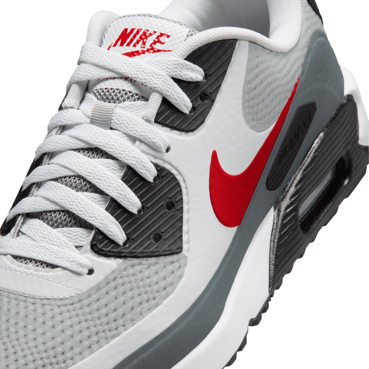 Nike Air Max 90G Spikeless Golf Shoe - White / Fire Red / Light Smoke Grey - Nike Golf