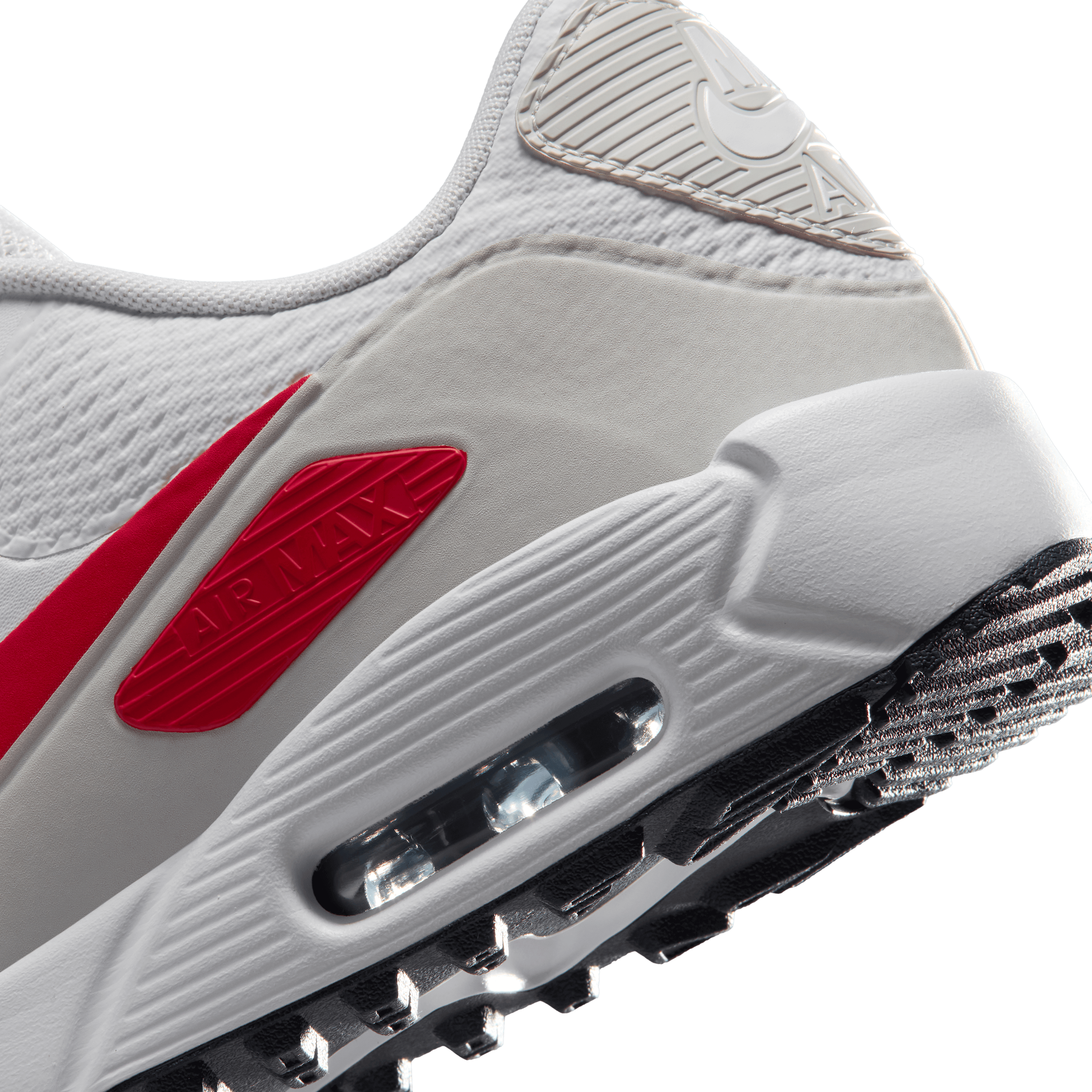 Nike Air Max 90G Spikeless Golf Shoe - White / Fire Red / Light Orewood Brown