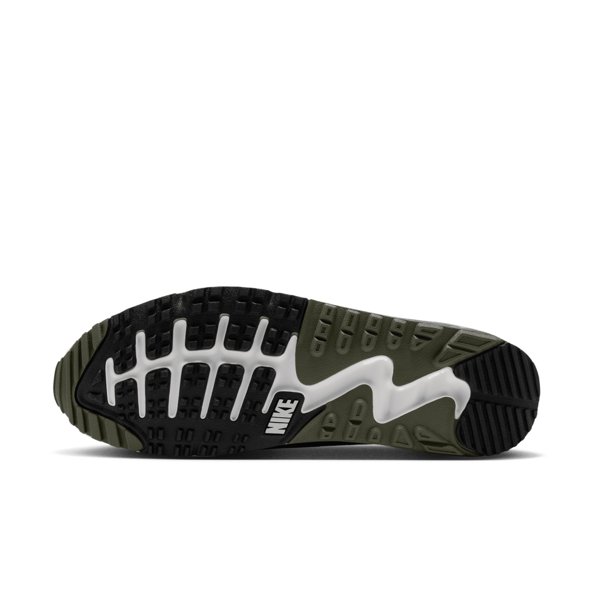 Nike Air Max 90 G Golf Shoe - White / Metallic Silver / Medium Olive
