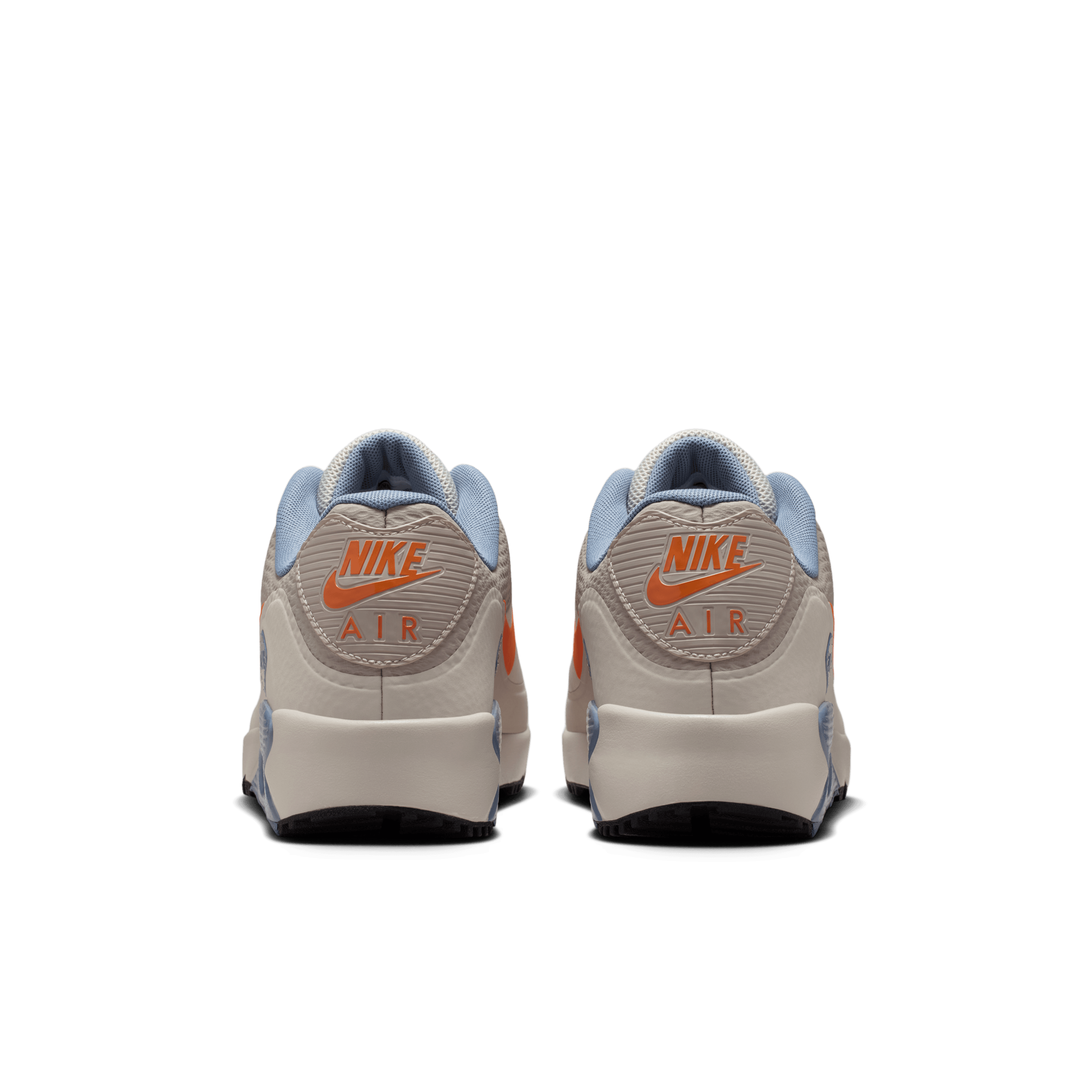Nike Air Max 90G Spikeless Golf Shoe - Moon Particle / Safety Orange / Light Bone