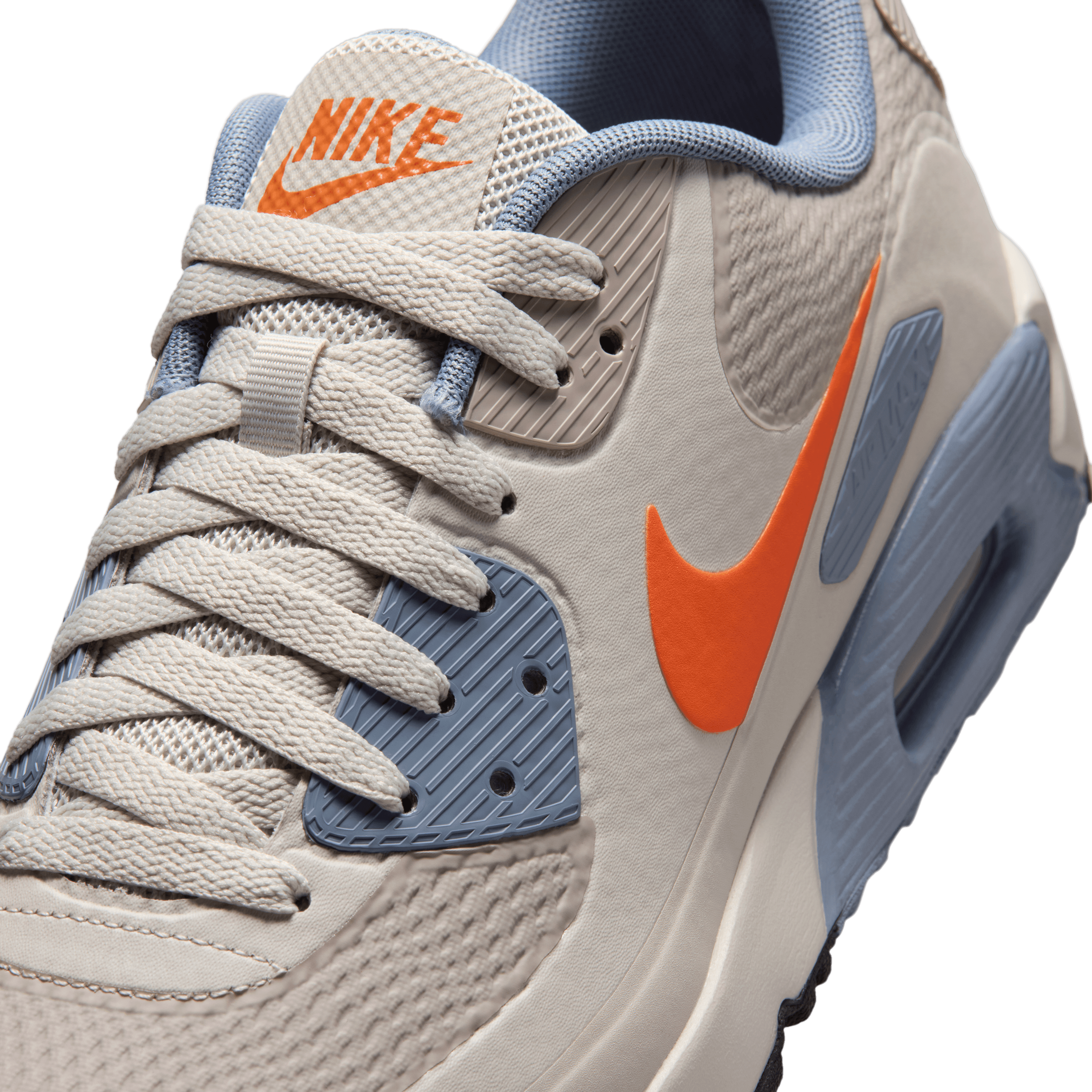 Nike Air Max 90G Spikeless Golf Shoe - Moon Particle / Safety Orange / Light Bone