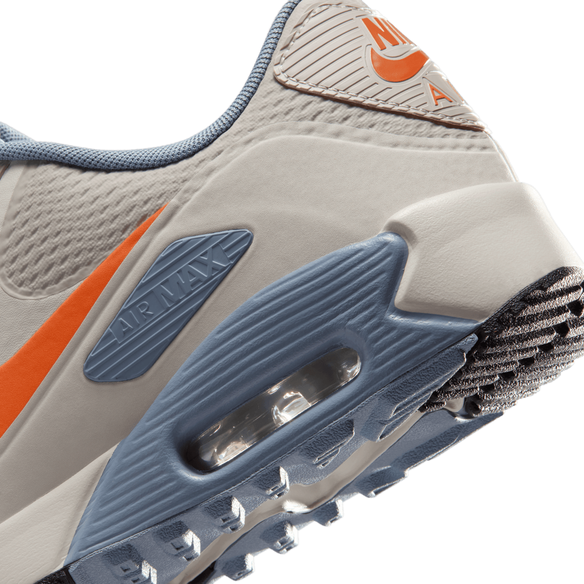 Nike Air Max 90G Spikeless Golf Shoe - Moon Particle / Safety Orange / Light Bone - Nike Golf