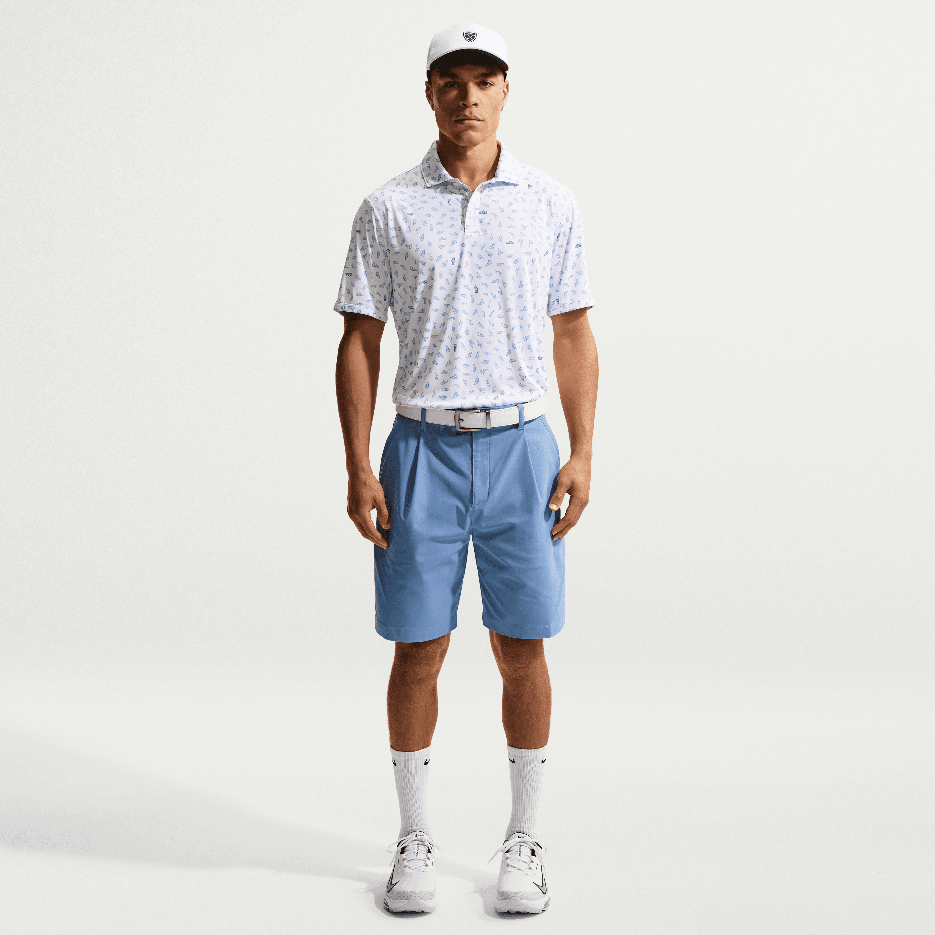 Nike Par 5 Shoe Print Dri Fit Mens Golf Polo Shirt