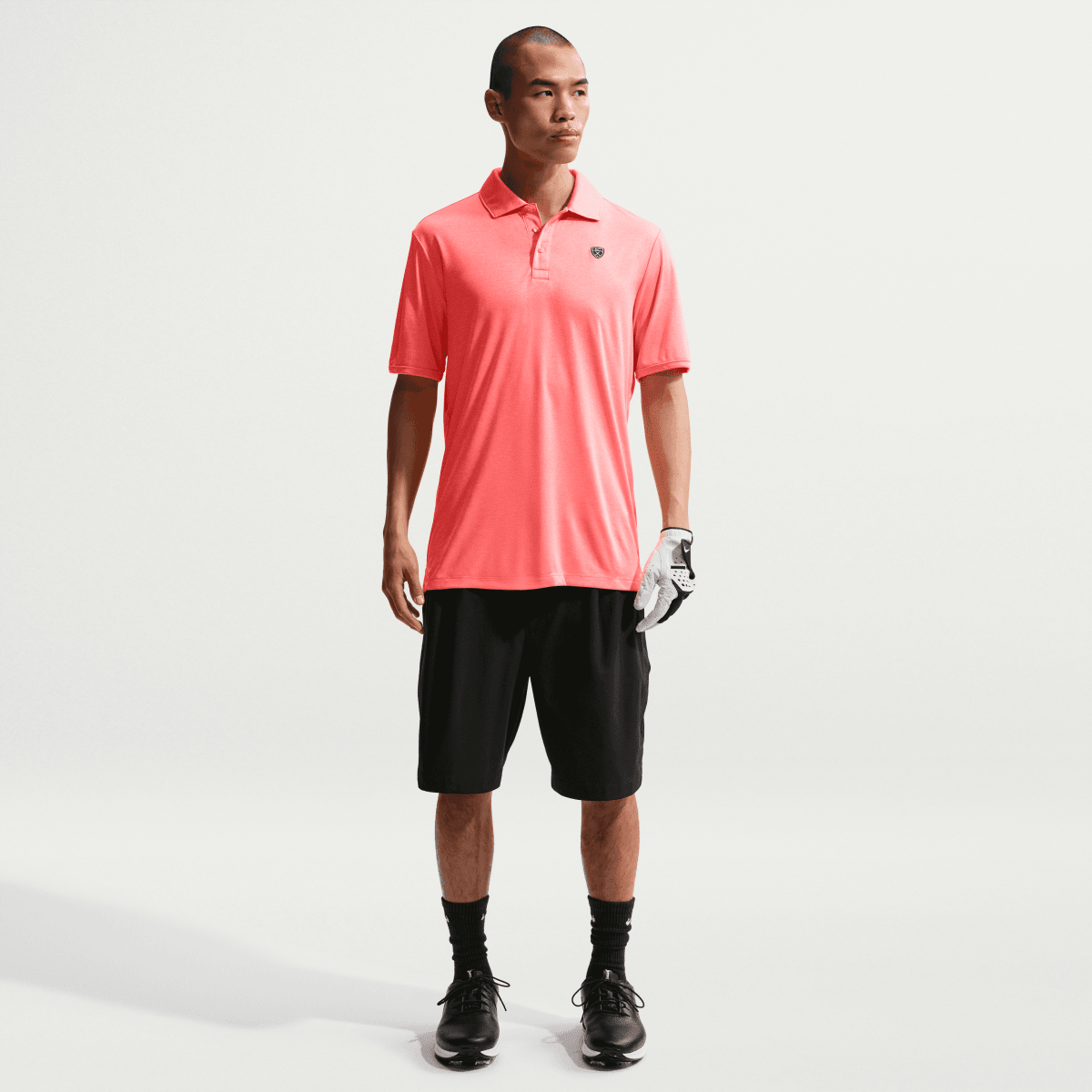 Nike Dri - Fit Par 5 Heather Mens Golf Polo Shirt - Hot Lava - Nike Golf