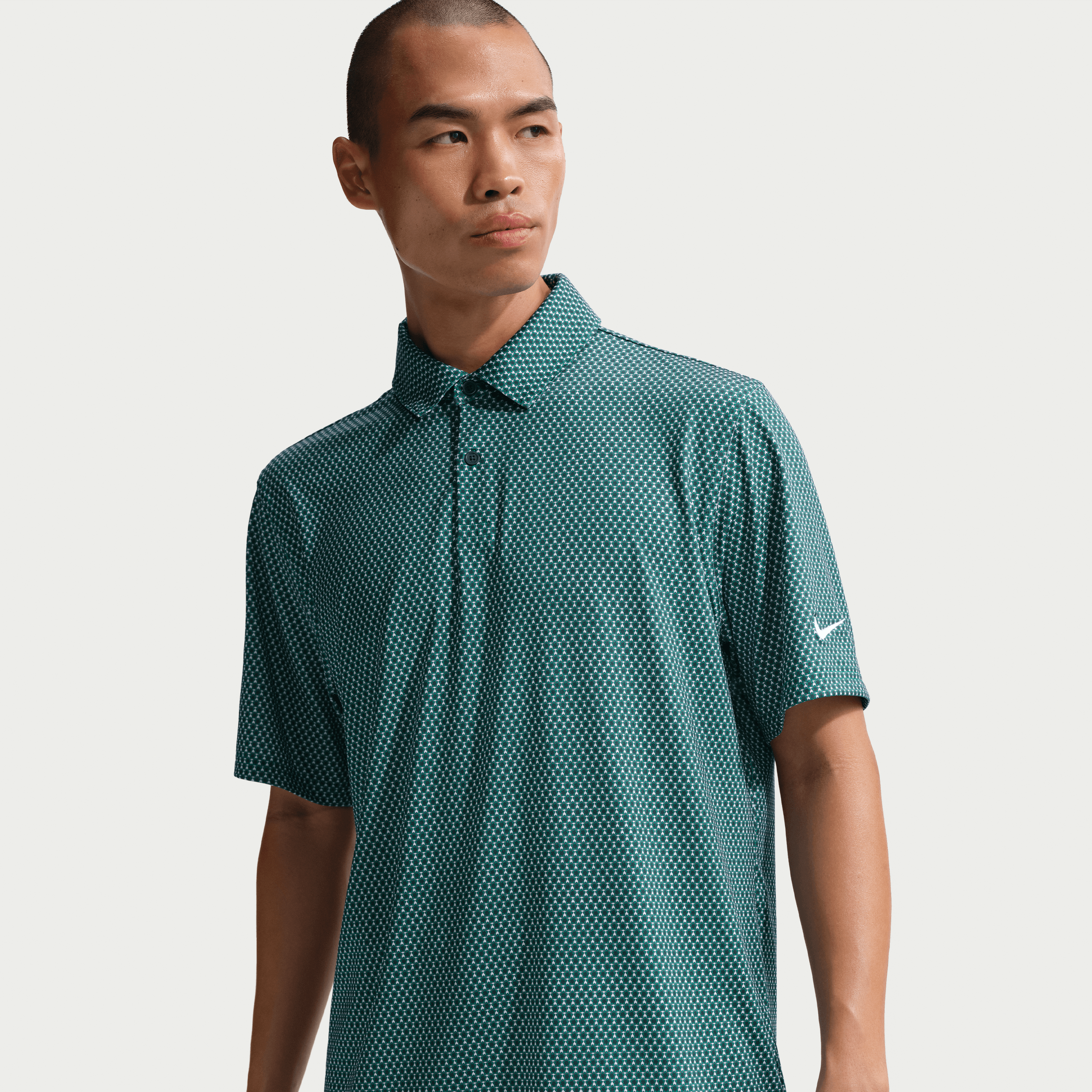 Nike Golf Velocity Dri-FIT Floral Golf Polo Mens Polo Shirt - Malachite / College Navy