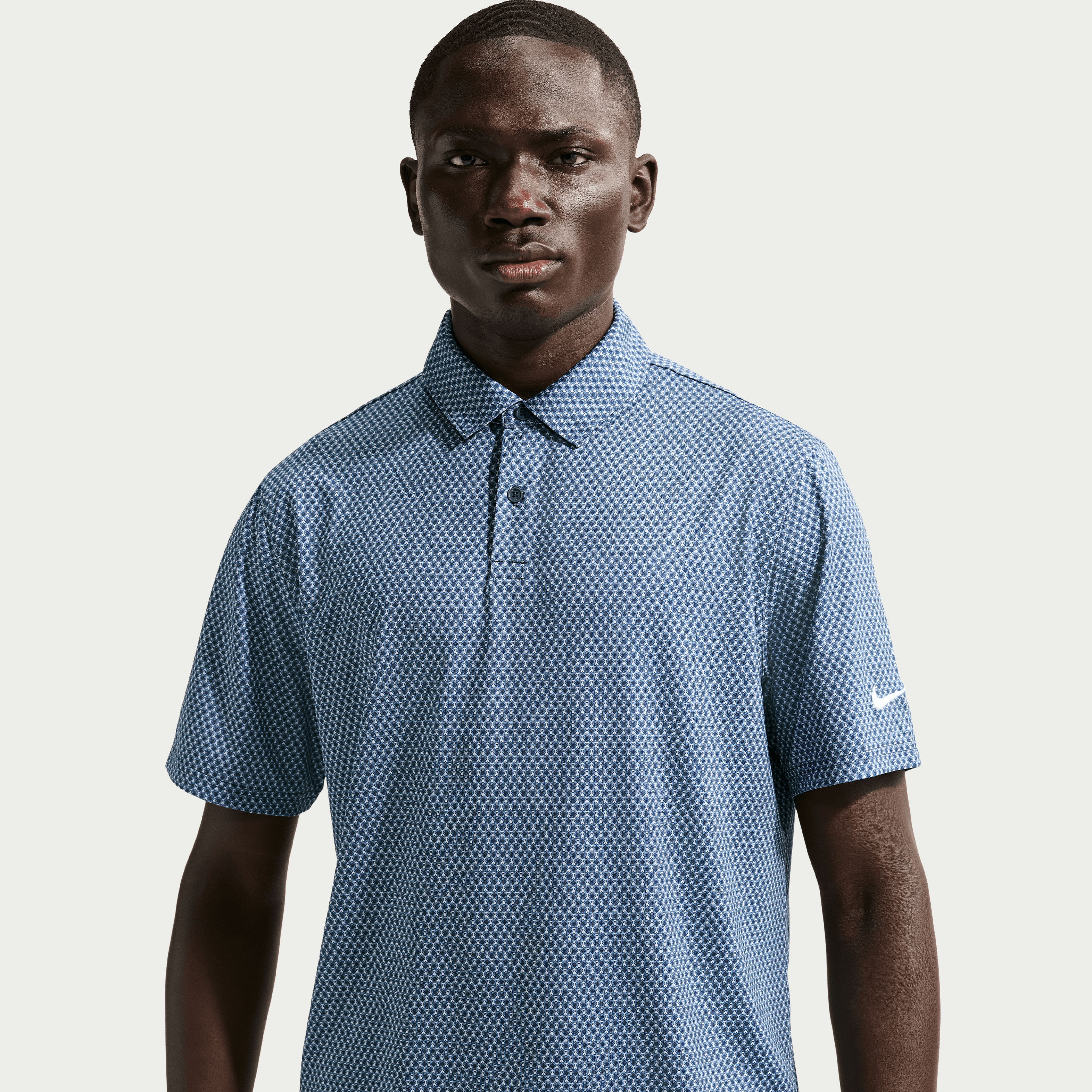 Nike Golf Velocity Dri-FIT Floral Golf Polo Mens Polo Shirt - Blue / College Navy