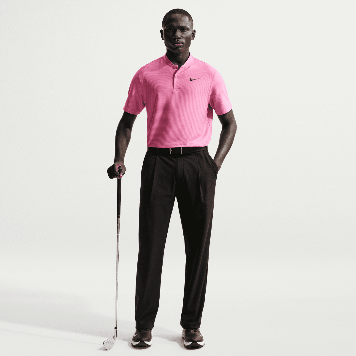 Nike Dri - Fit Velocity Blade Mens Golf Polo Shirt - Peony / Black - Nike Golf