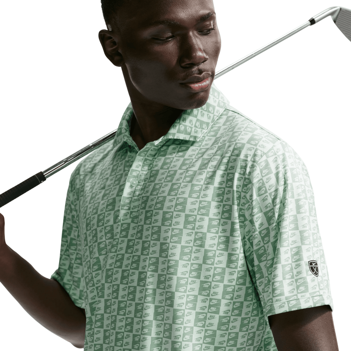 Nike Dri - FIT Par 5 Icon Print Golf Polo Shirt - Barley Green - Nike Golf