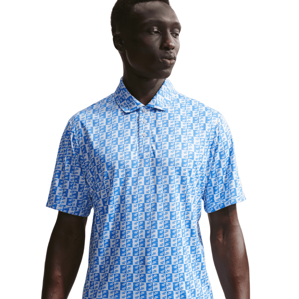 Nike Dri - FIT Par 5 Icon Print Golf Polo Shirt - Pacific Blue - Nike Golf