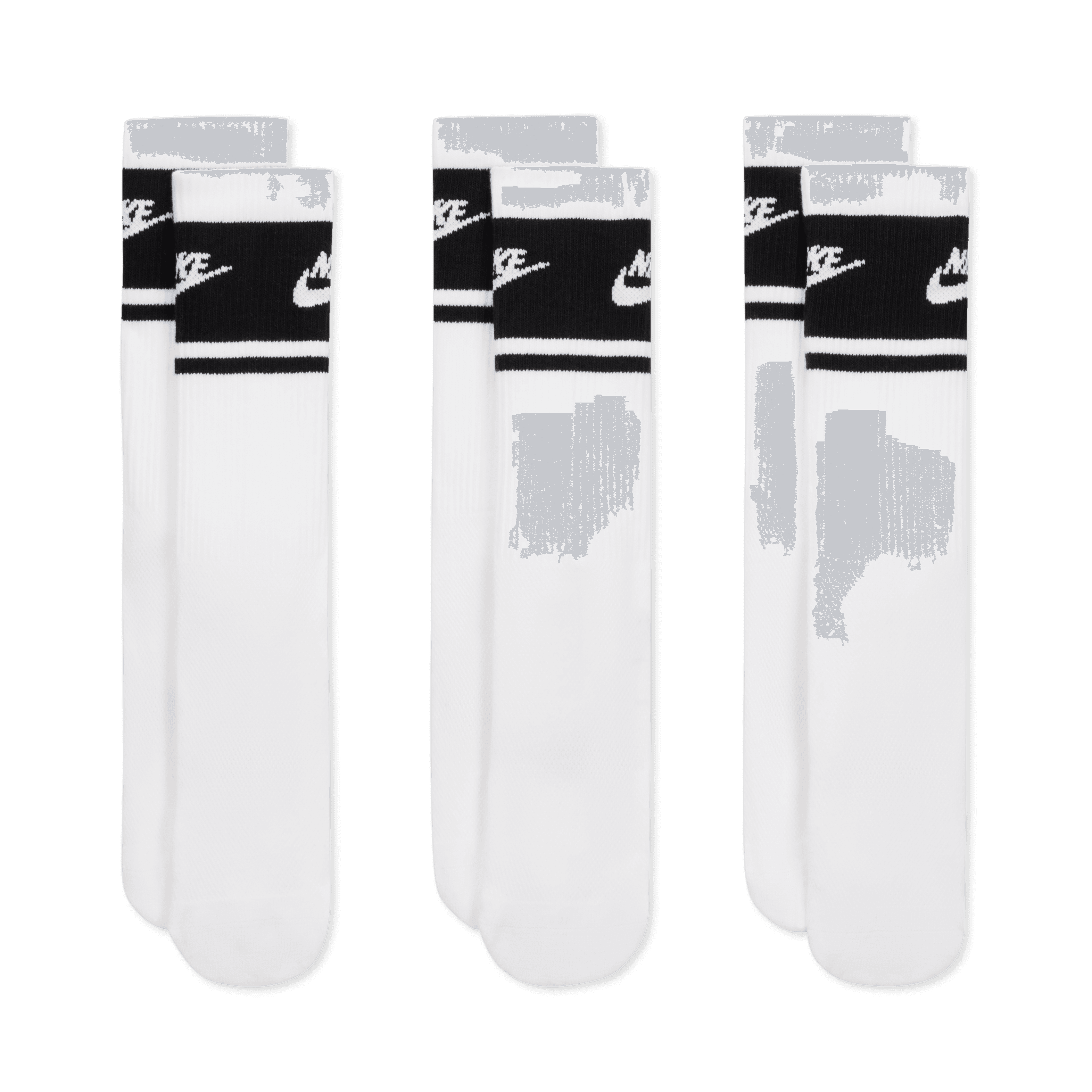 Nike Everyday Elevated Crew Socks (3 Pack) - White / Black