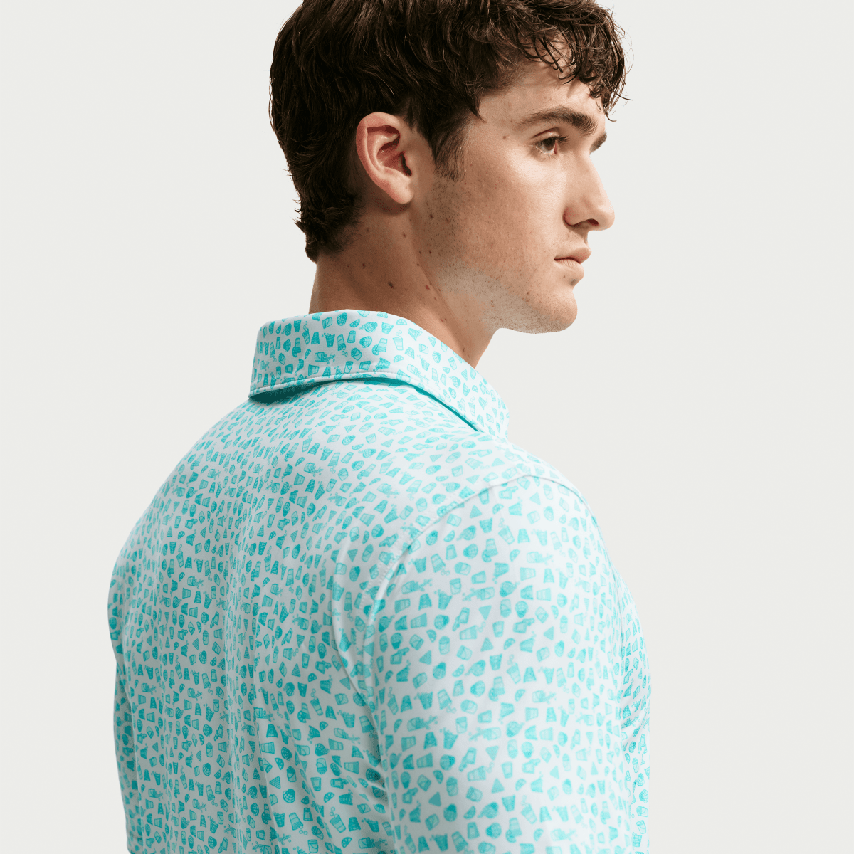 Nike Golf Velocity Micro Print Mens Polo Shirt - Jade Horizon / White - Nike Golf
