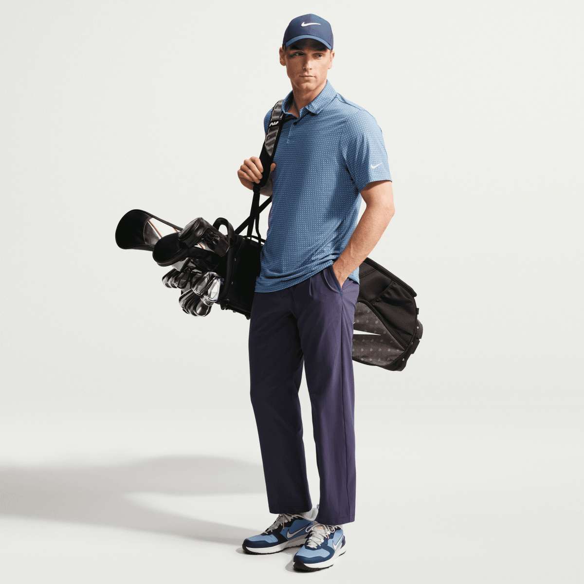 Nike Dri-FIT Velocity Textured Men's Golf Polo - College Navy - Nike Golf