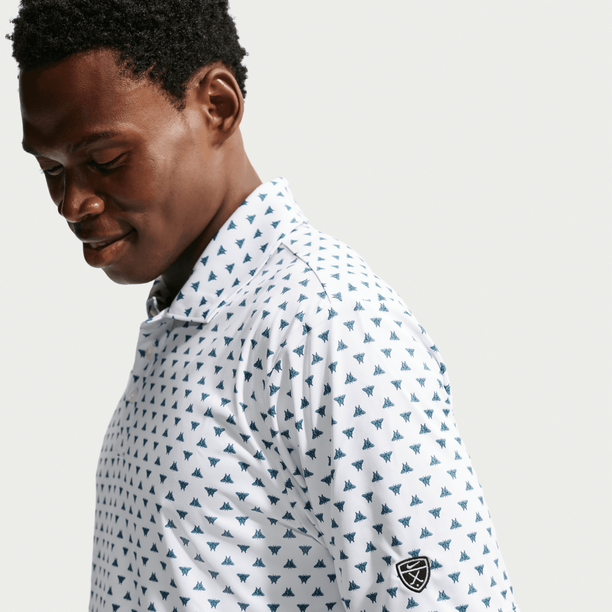 Nike Dri-FIT Par Butterfly Men's Golf Polo - White - Nike Golf