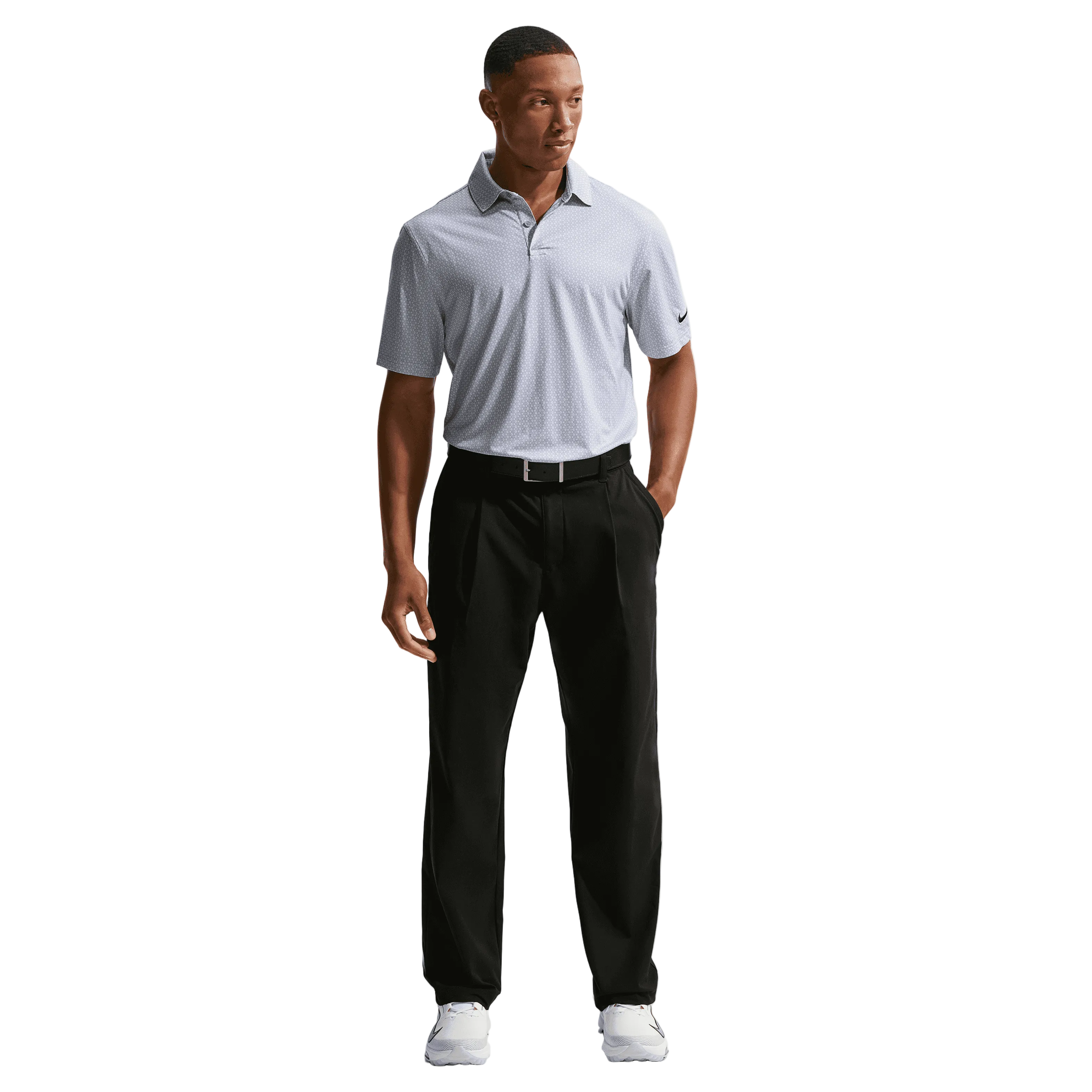 Nike Golf Velocity Micro Print Mens Polo Shirt Wolf Grey