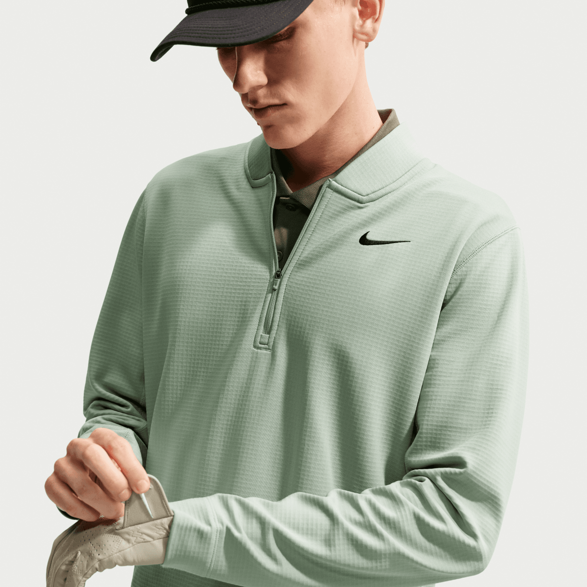 Nike Velocity Therma-Fit 1/2 Zip Mens Golf Pullover - Jade Green - Nike Golf