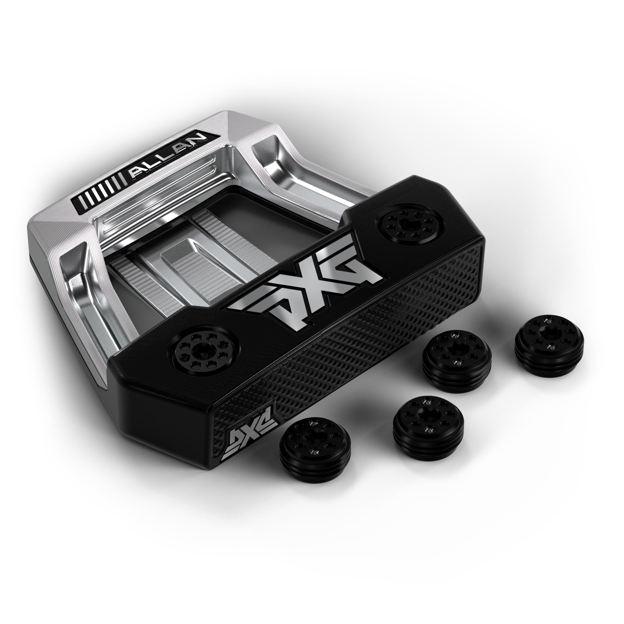 Putter head with 'PXG' branding on a white background