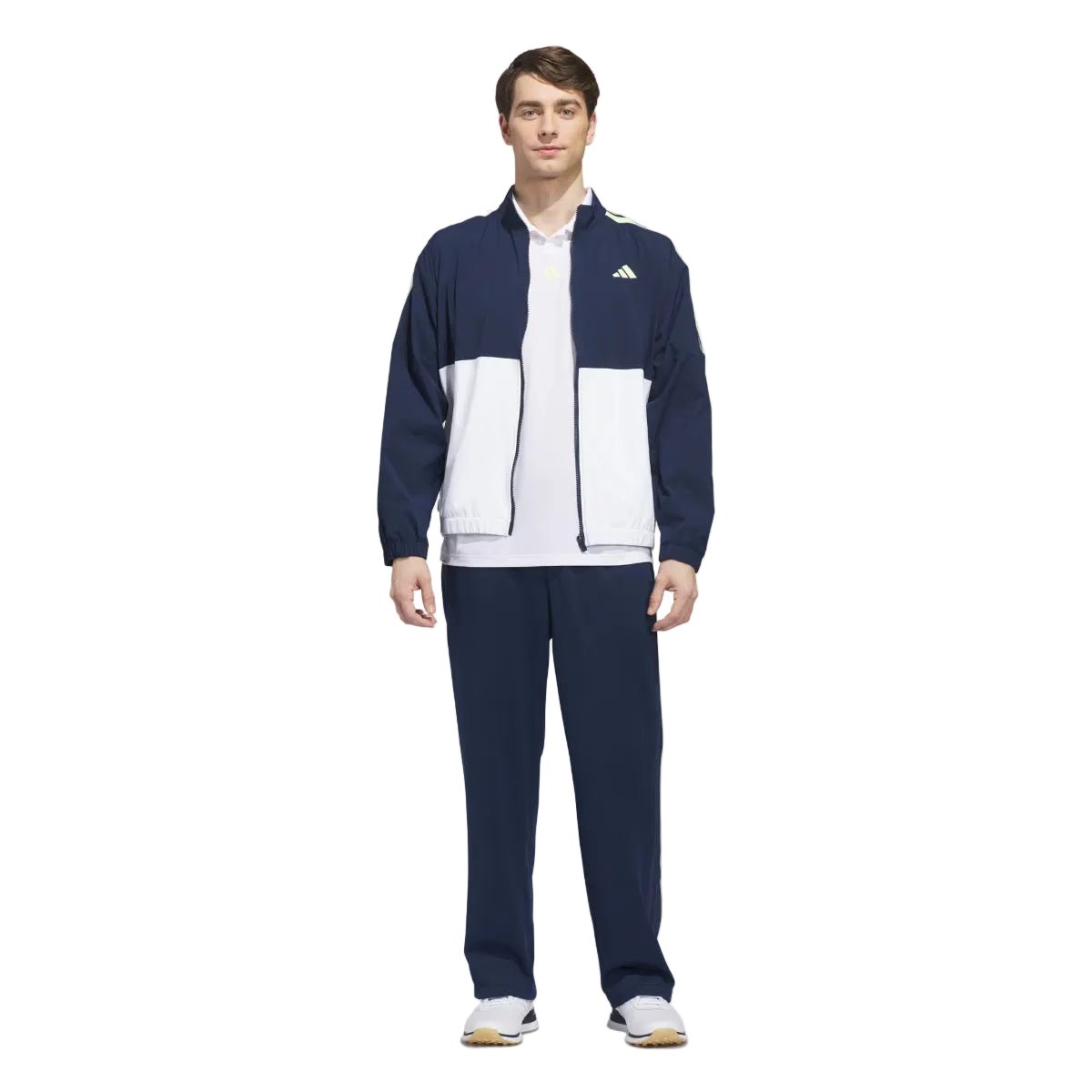 adidas Golf BTC Full Zip Windbreaker - White / Collegiate Navy - adidas