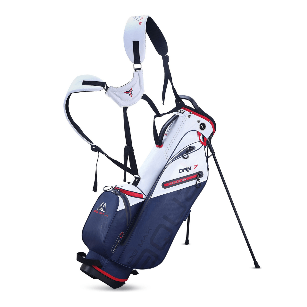 Big Max Dri Lite Seven G Golf Stand Bag - Navy / White / Red - Big Max