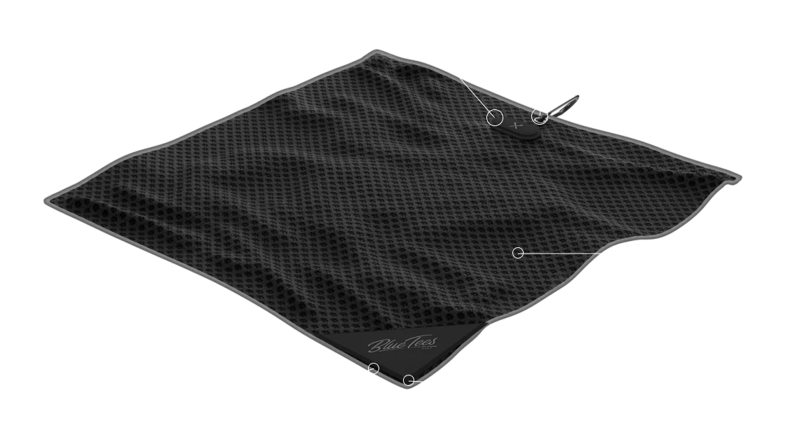 Blue Tees Magnetic Caddy Towel - Black