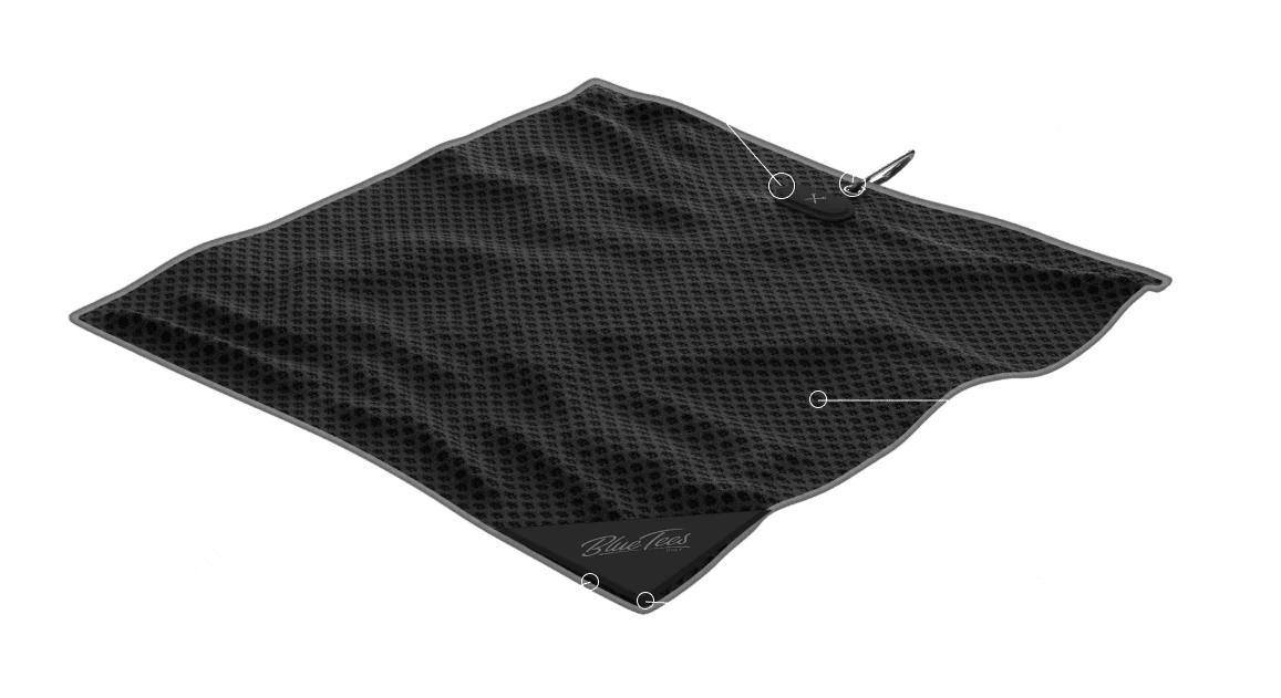 Blue Tees Magnetic Caddy Towel - Black - Blue Tees