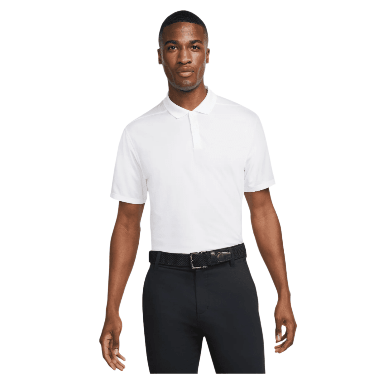 Nike DF Victory Solid Polo - White / Black (Logo Sleeve) - Nike Golf