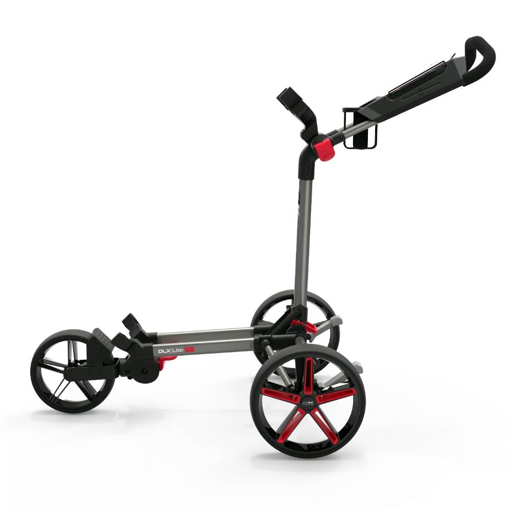 PowaKaddy DLX-Lite FF Push Trolley - Red / Gunmetal