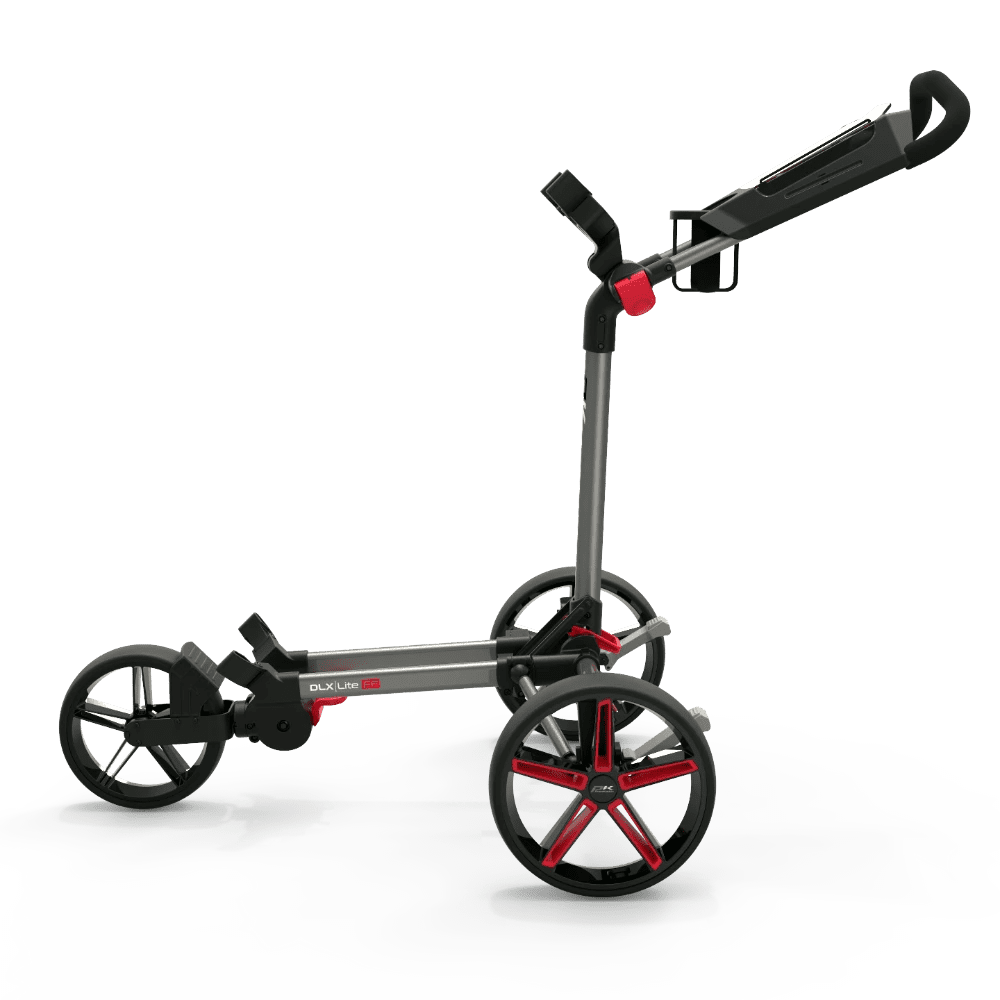 PowaKaddy DLX - Lite FF Push Trolley - Red / Gunmetal - PowaKaddy