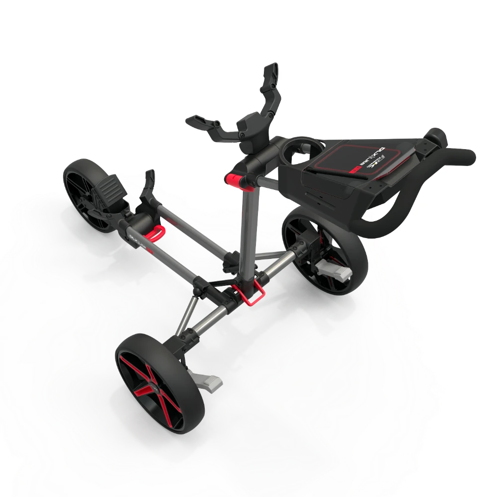 PowaKaddy DLX-Lite FF Push Trolley - Red / Gunmetal