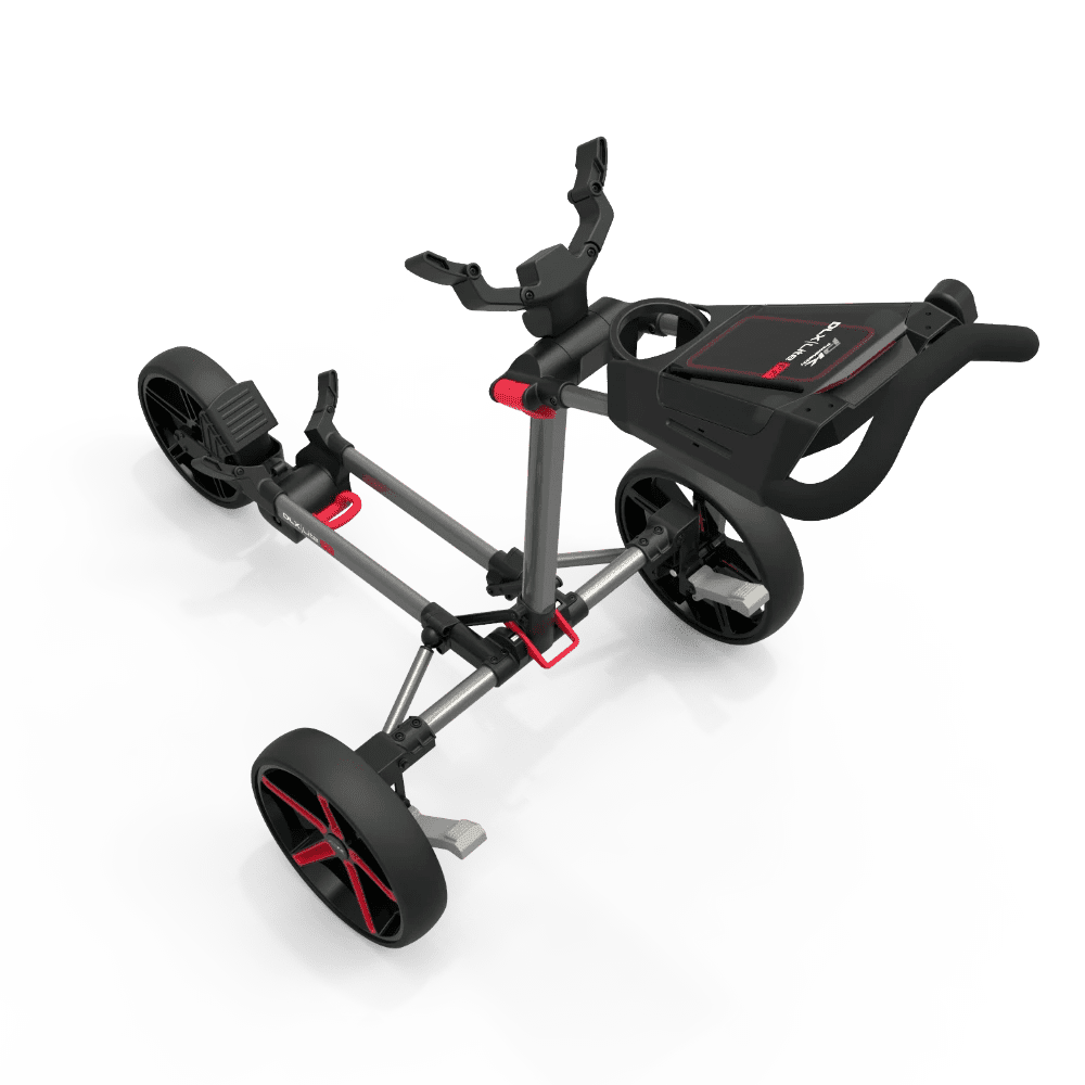 PowaKaddy DLX - Lite FF Push Trolley - Red / Gunmetal - PowaKaddy