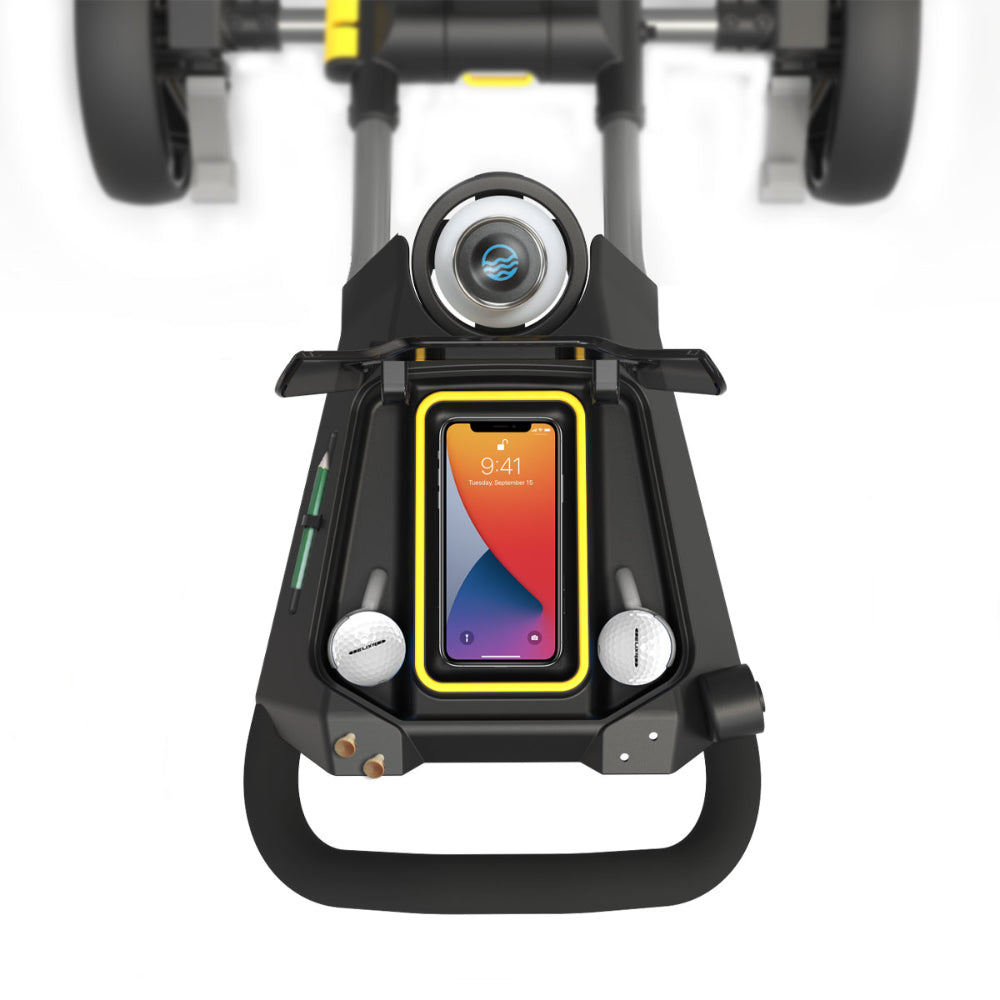 PowaKaddy DLX-Lite FF Push Golf Trolley – Yellow / Gun Metal