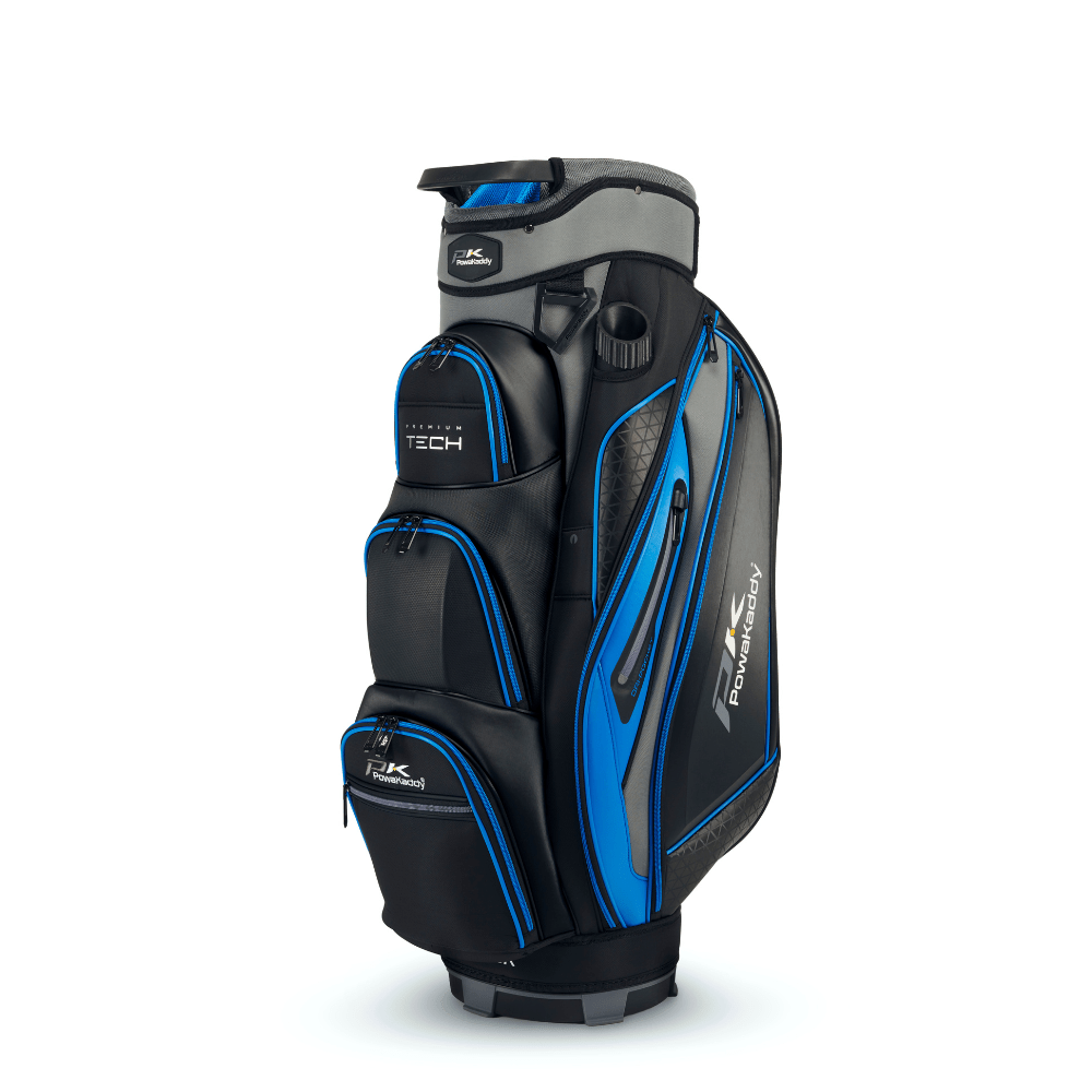 PowaKaddy Premium Tech Golf Bag - Gun Metal / Blue - PowaKaddy