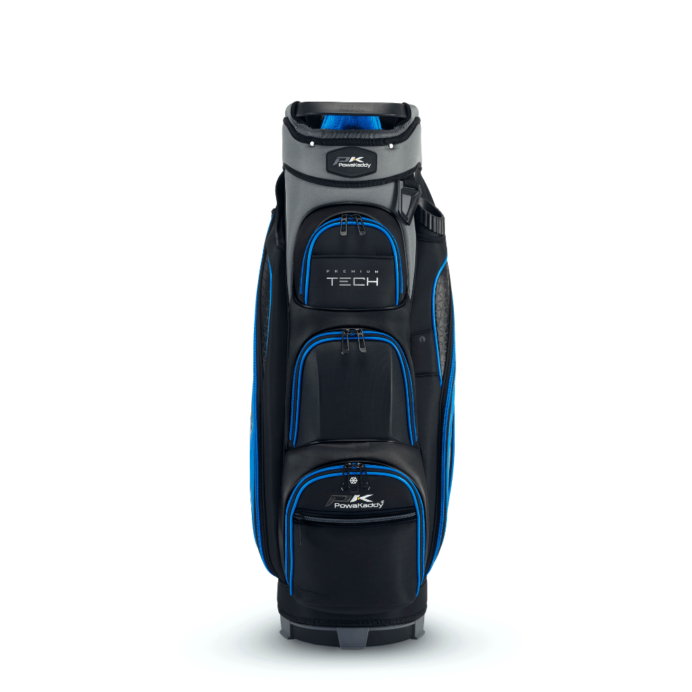 PowaKaddy Premium Tech Golf Bag - Gun Metal / Blue - PowaKaddy