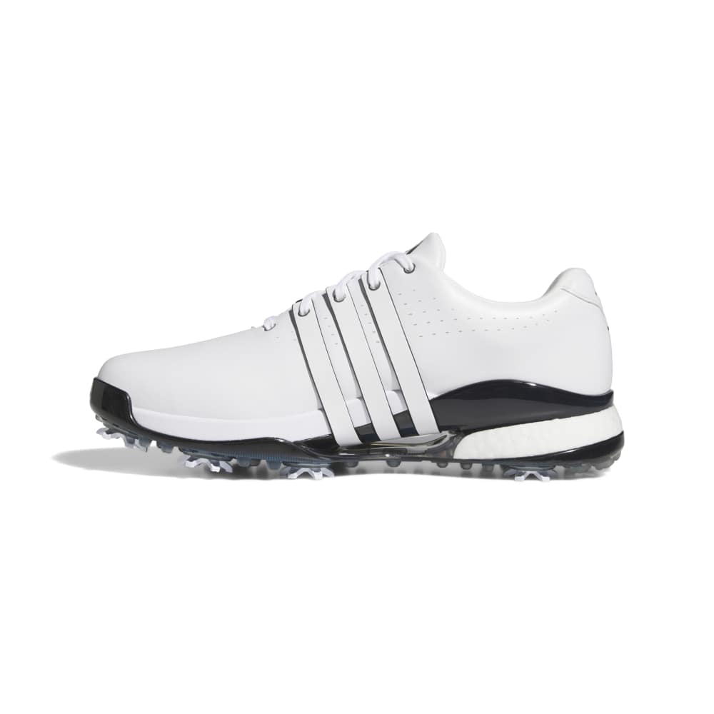 adidas Tour 360 Spiked Golf Shoes - White / Core Black / Blue