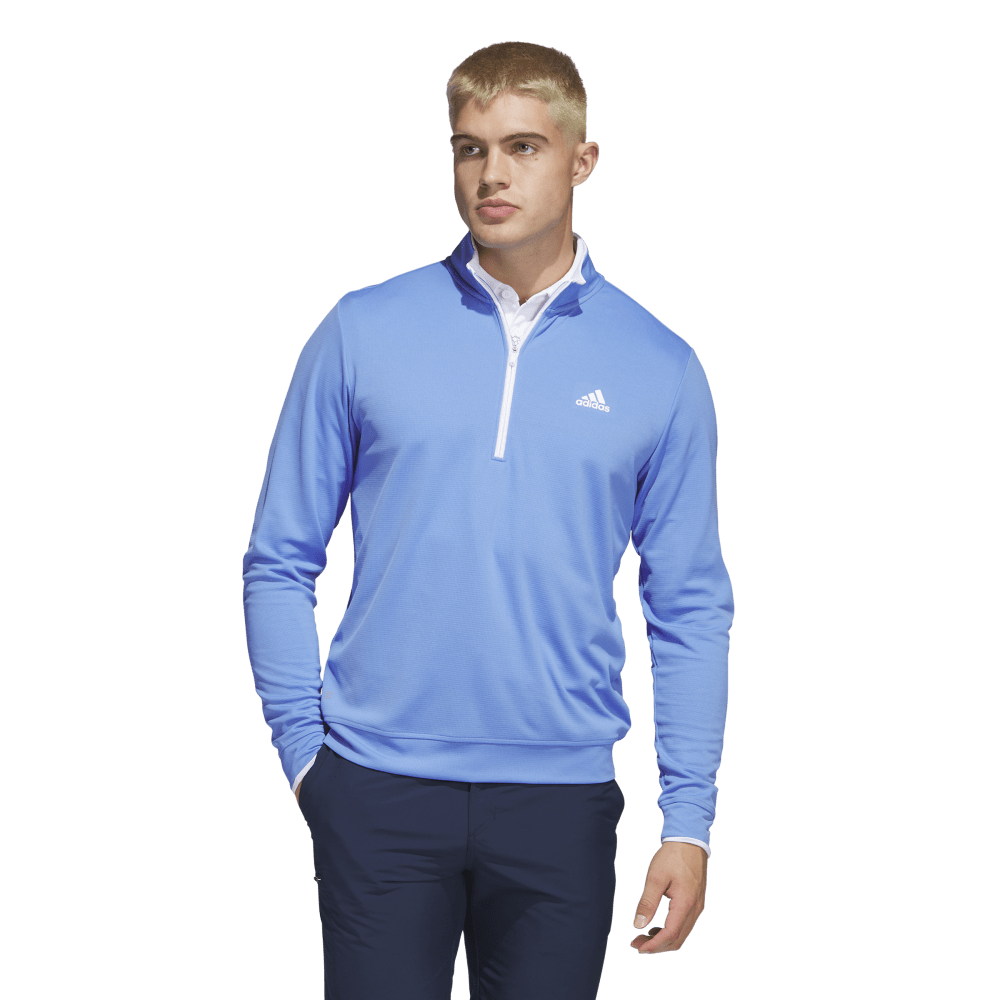 adidas Mens Primegreen UPF 1/4 Zip Golf Pullover