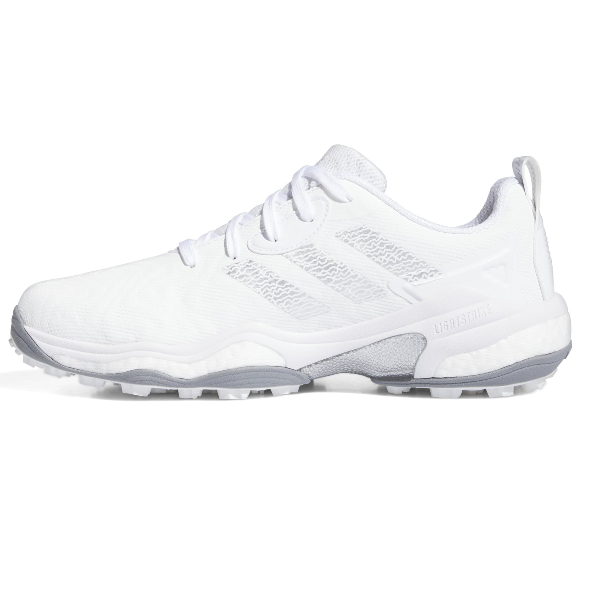 adidas CodeChaos 25 Spikeless Golf Shoes - White / Silver Metallic / Grey Two