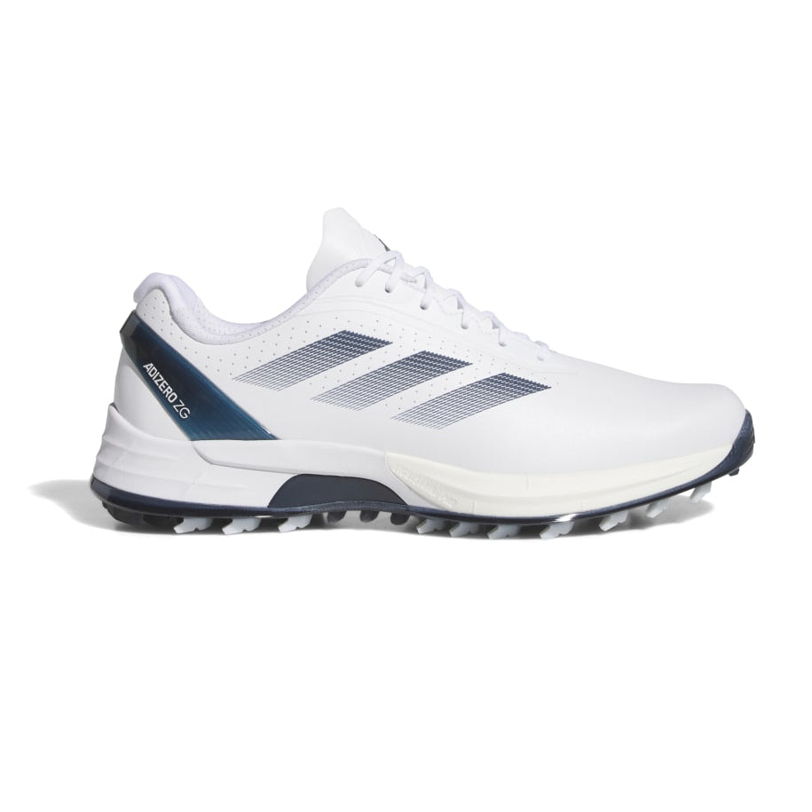 adidas Adizero ZG Spikeless Golf Shoes - White / Collegiate Navy