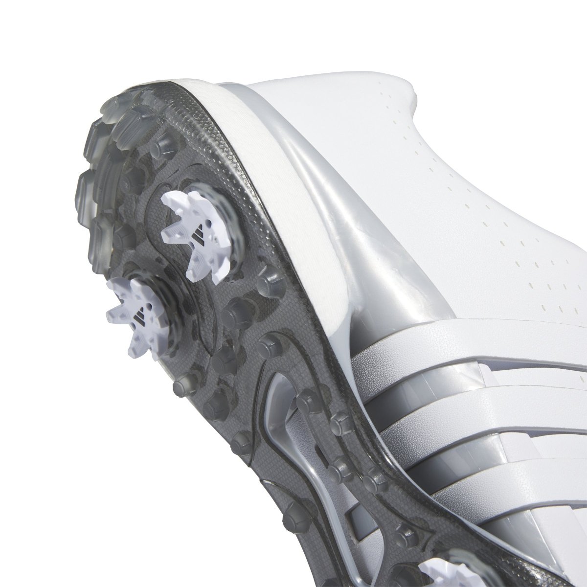 adidas Tour 360 Spiked Golf Shoes - White / White / Silver Metallic - adidas