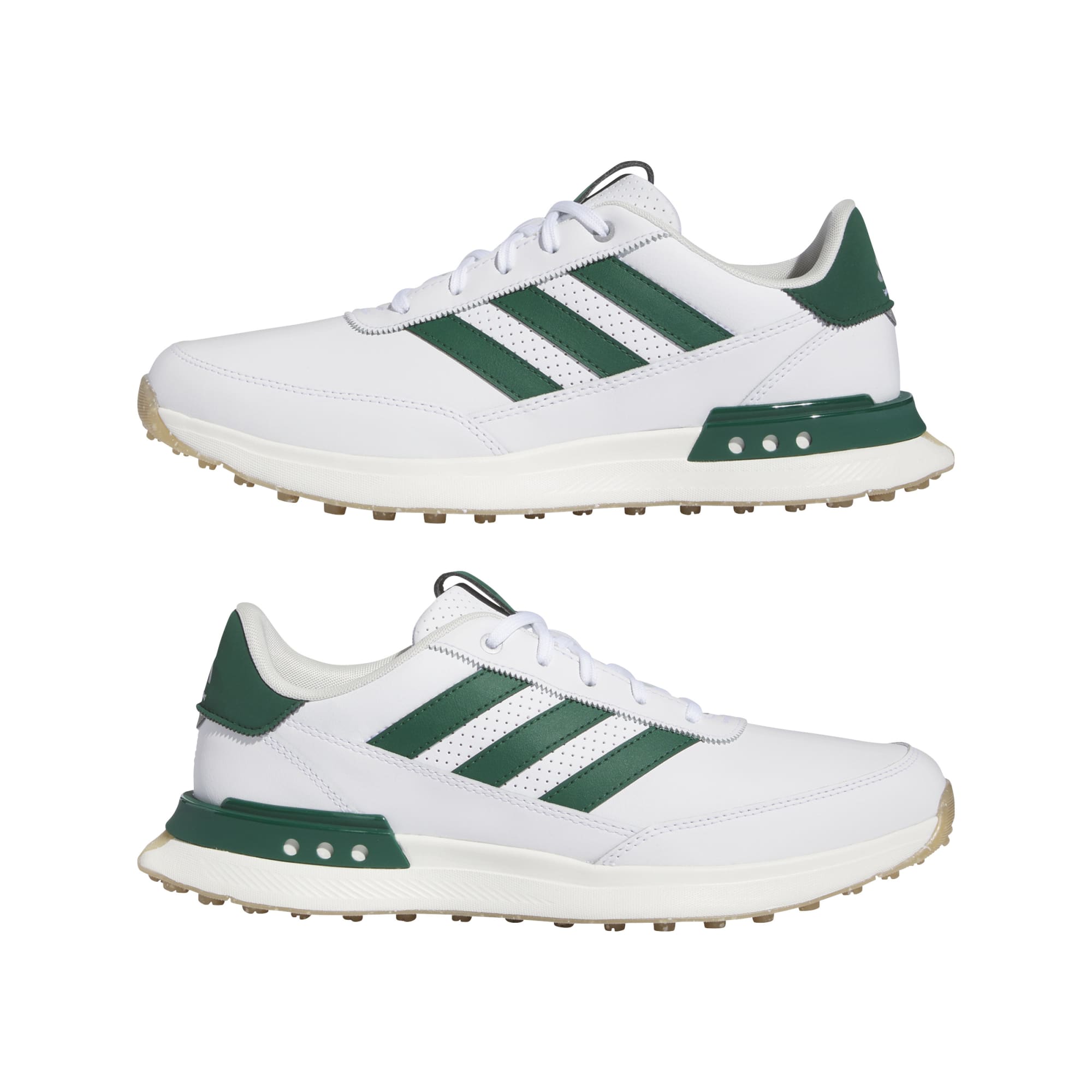 adidas S2G Leather Spikeless Golf Shoes - White / Collegiate Green / Gum