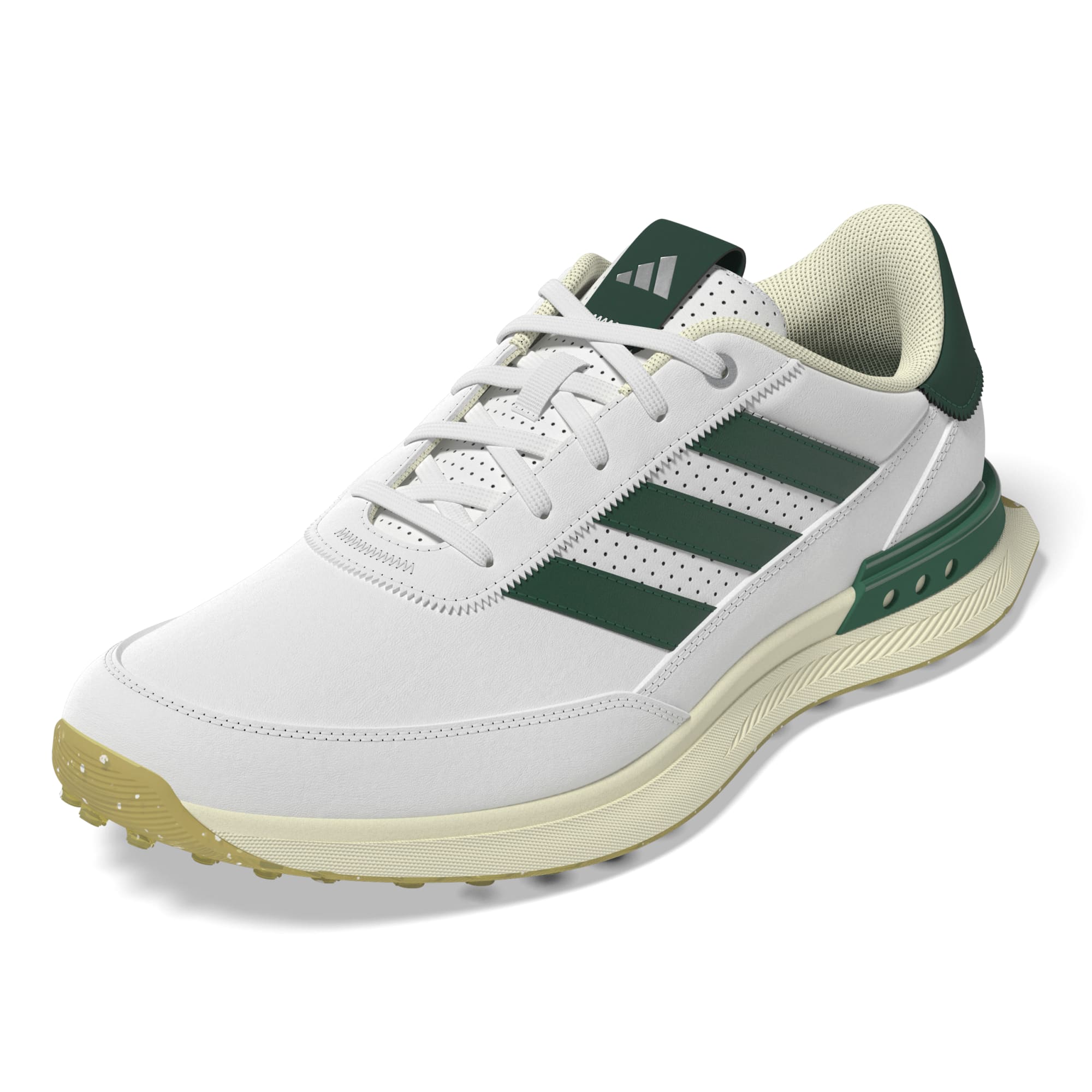 adidas S2G Leather Spikeless Golf Shoes - White / Collegiate Green / Gum