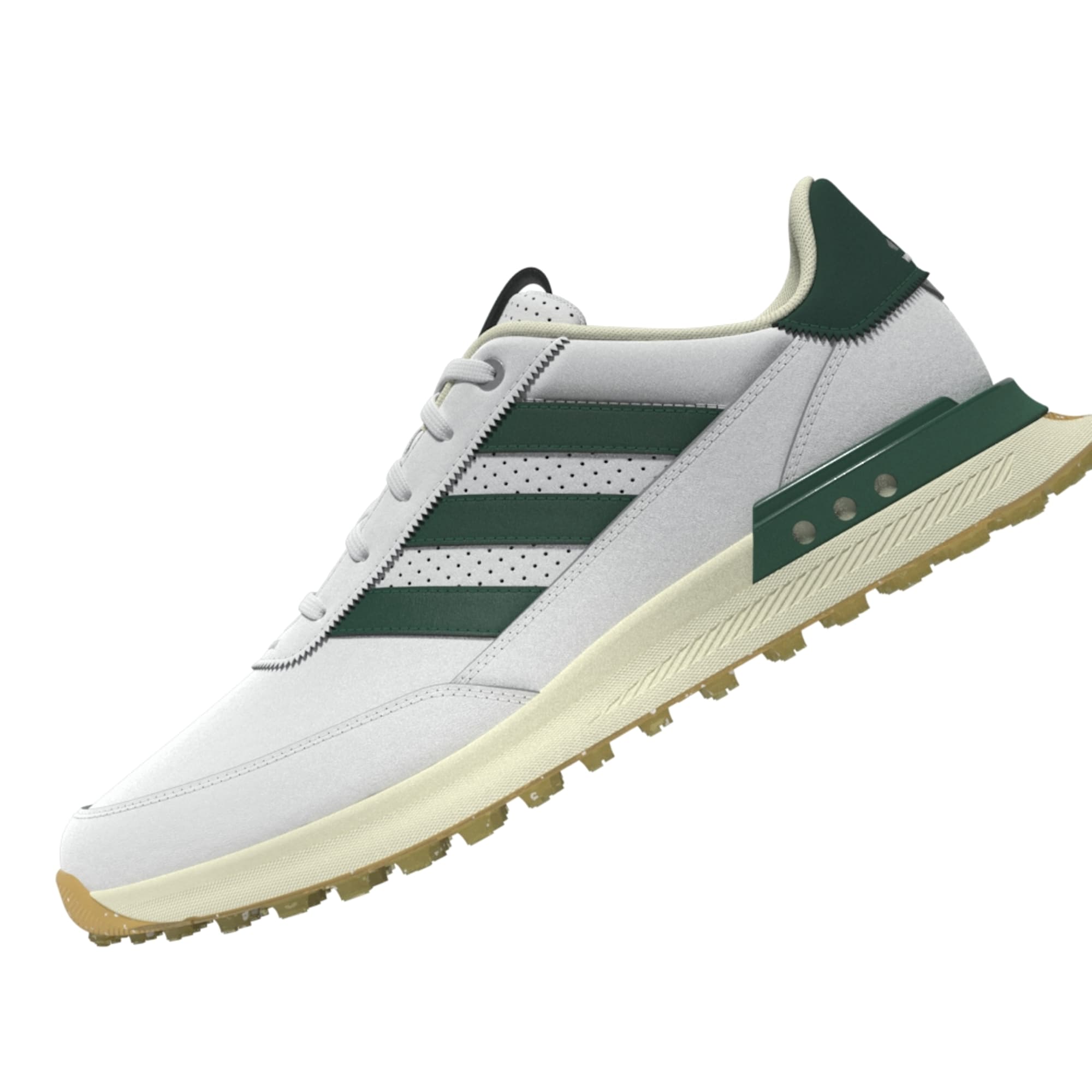 adidas S2G Leather Spikeless Golf Shoes - White / Collegiate Green / Gum