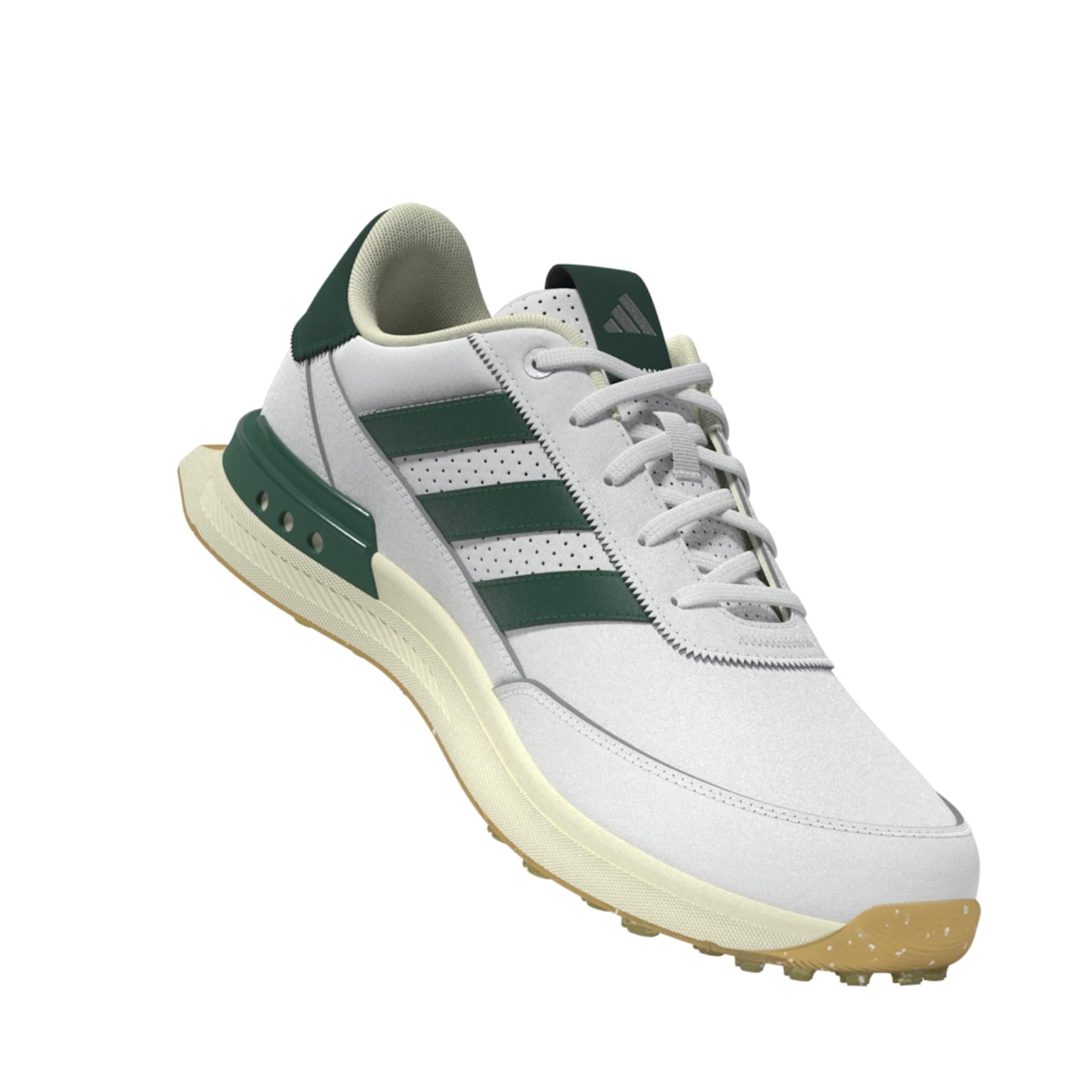 adidas S2G Leather Spikeless Golf Shoes - White / Collegiate Green / Gum