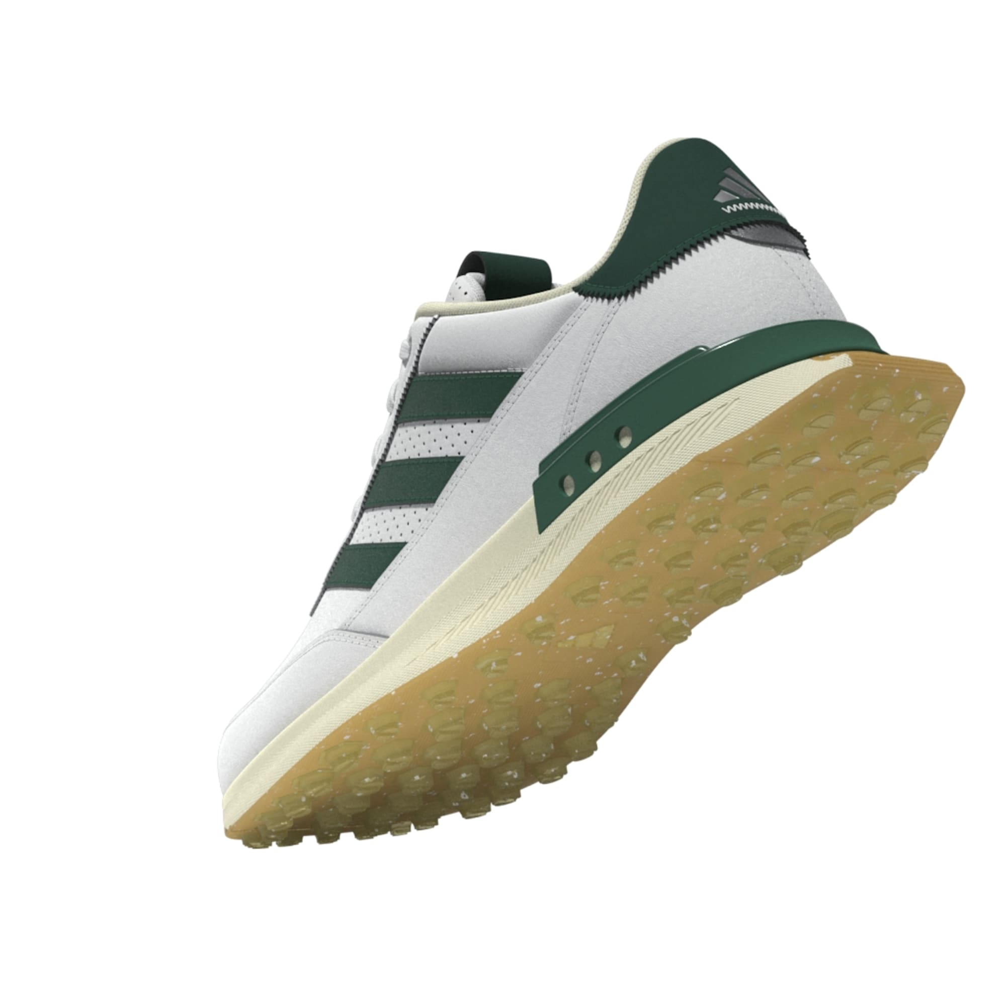adidas S2G Leather Spikeless Golf Shoes - White / Collegiate Green / Gum
