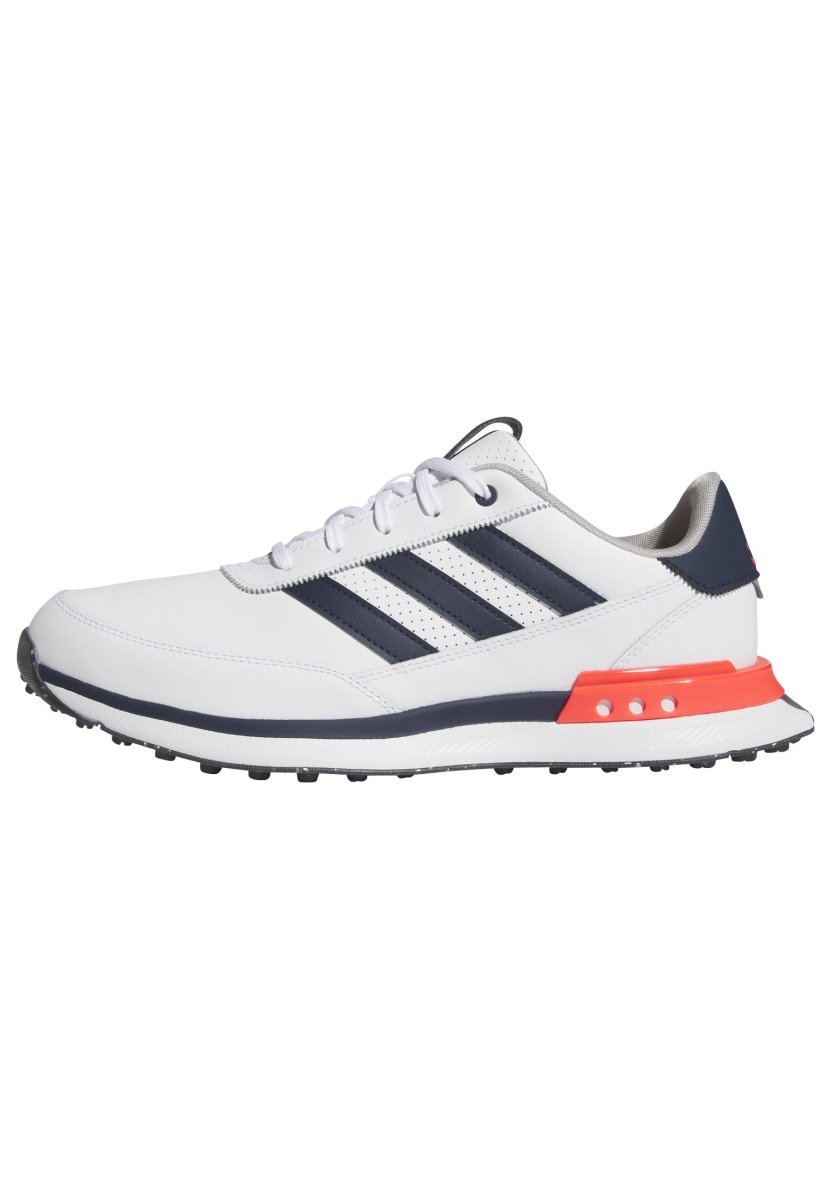 adidas S2G Leather Spikeless Golf Shoes - Cloud White / Collegiate Navy / Lucid Red - adidas