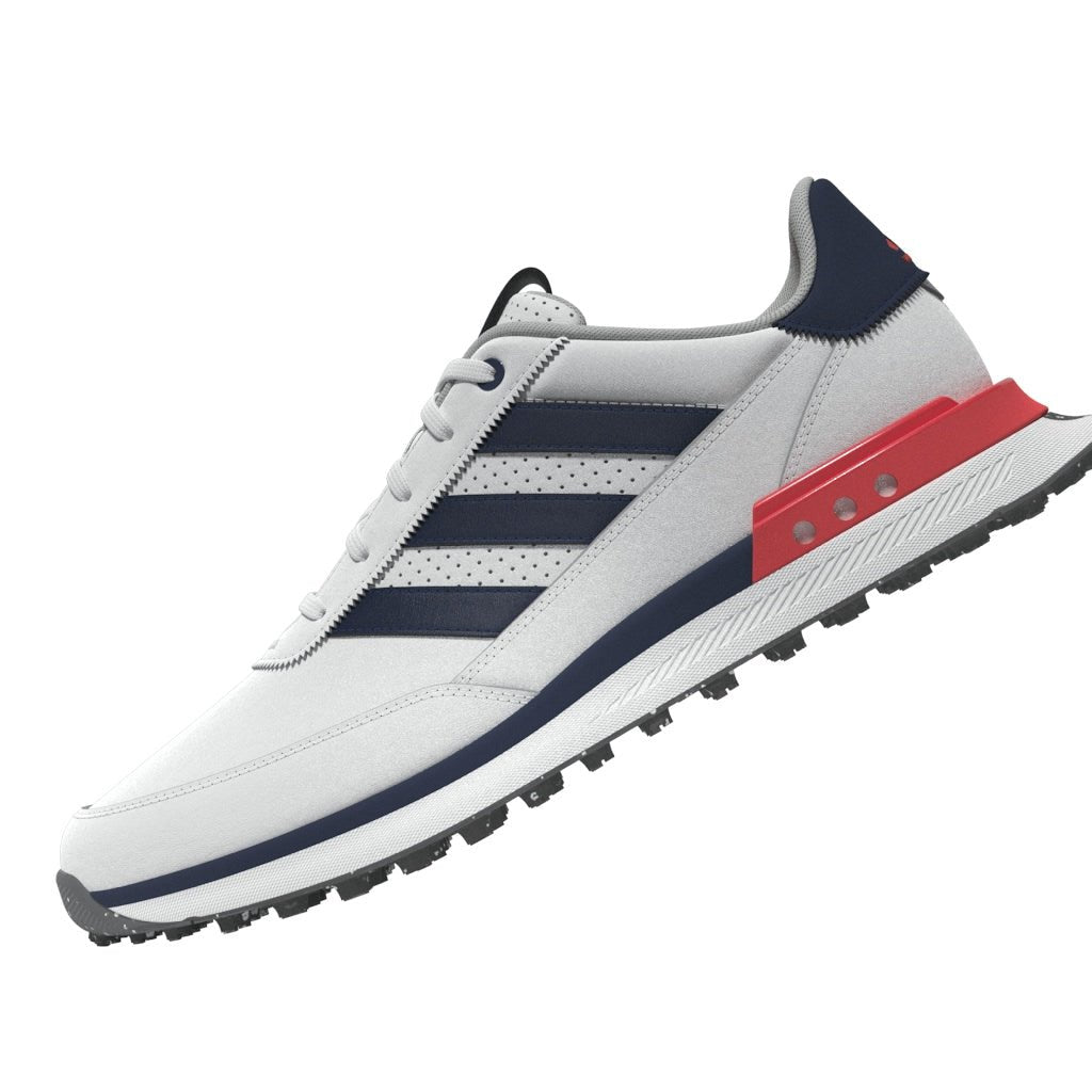 adidas S2G Leather Spikeless Golf Shoes - Cloud White / Collegiate Navy / Lucid Red - adidas