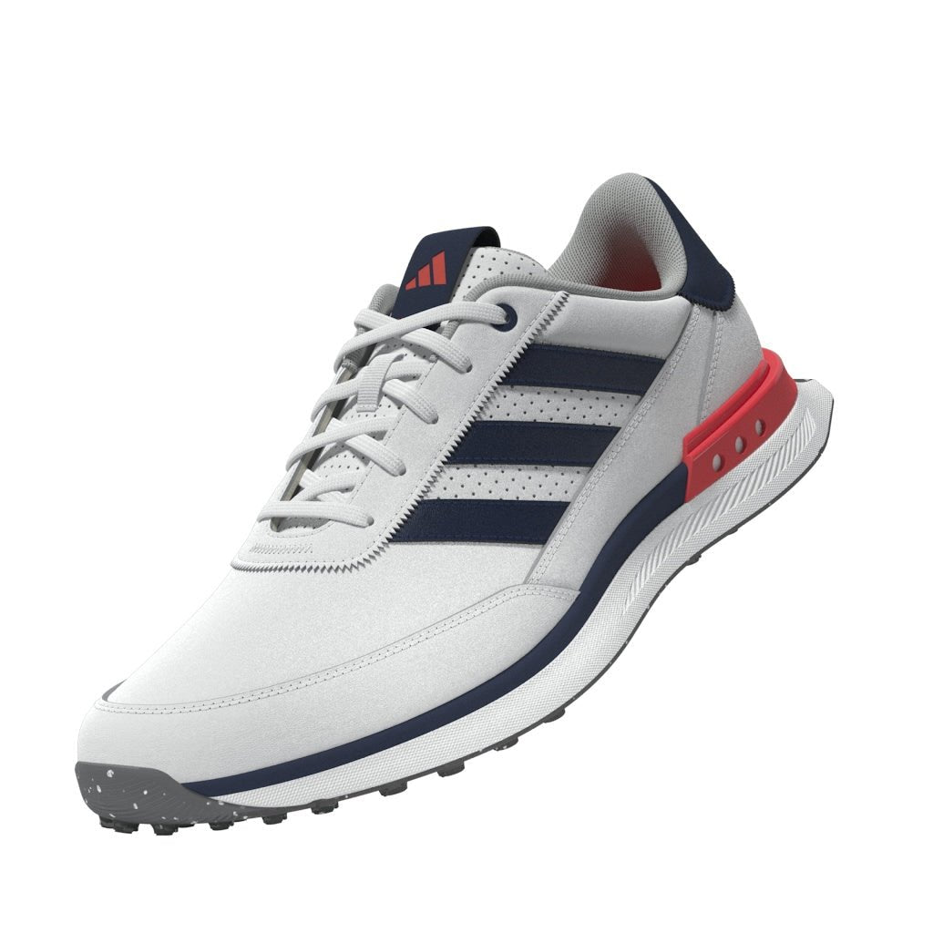 adidas S2G Leather Spikeless Golf Shoes - Cloud White / Collegiate Navy / Lucid Red - adidas